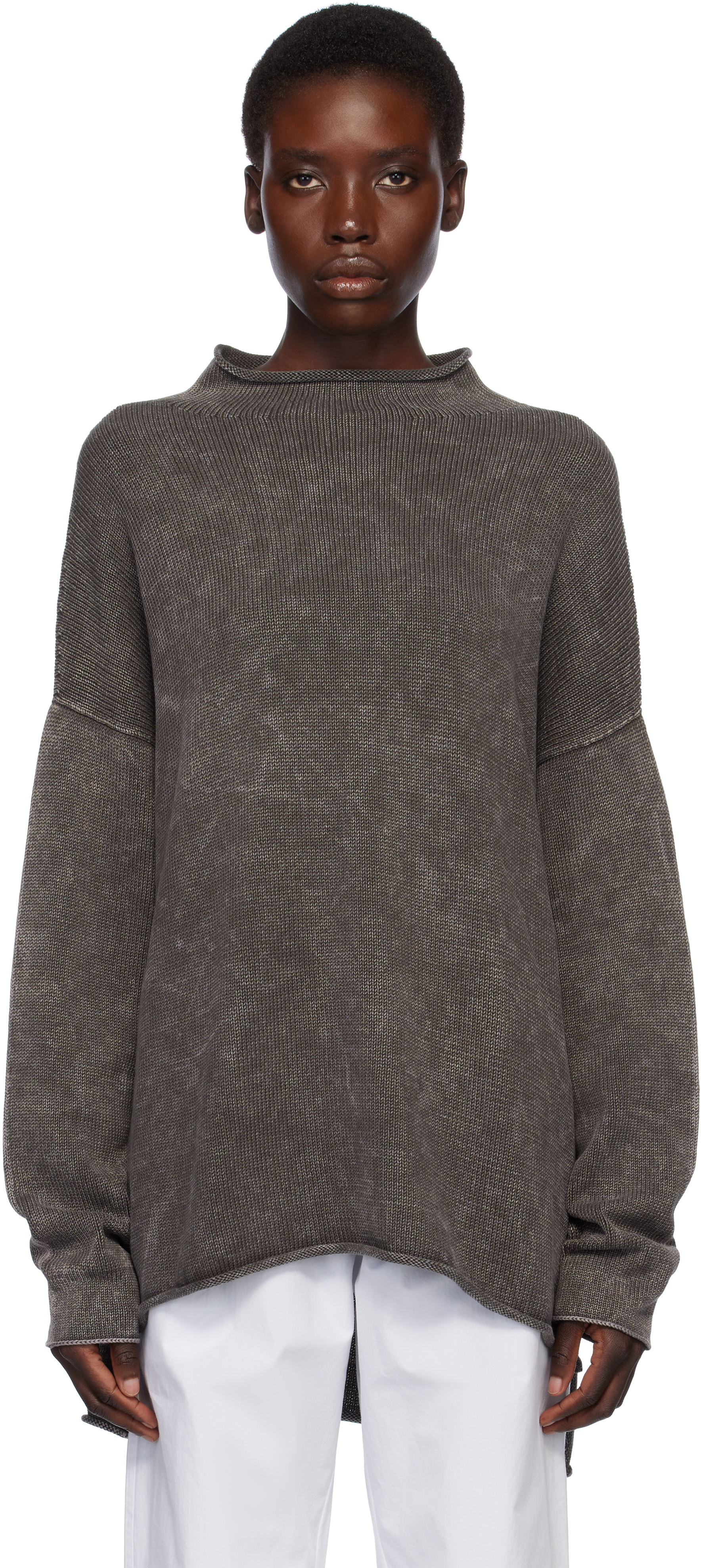 Beige Fade Rollneck Sweater