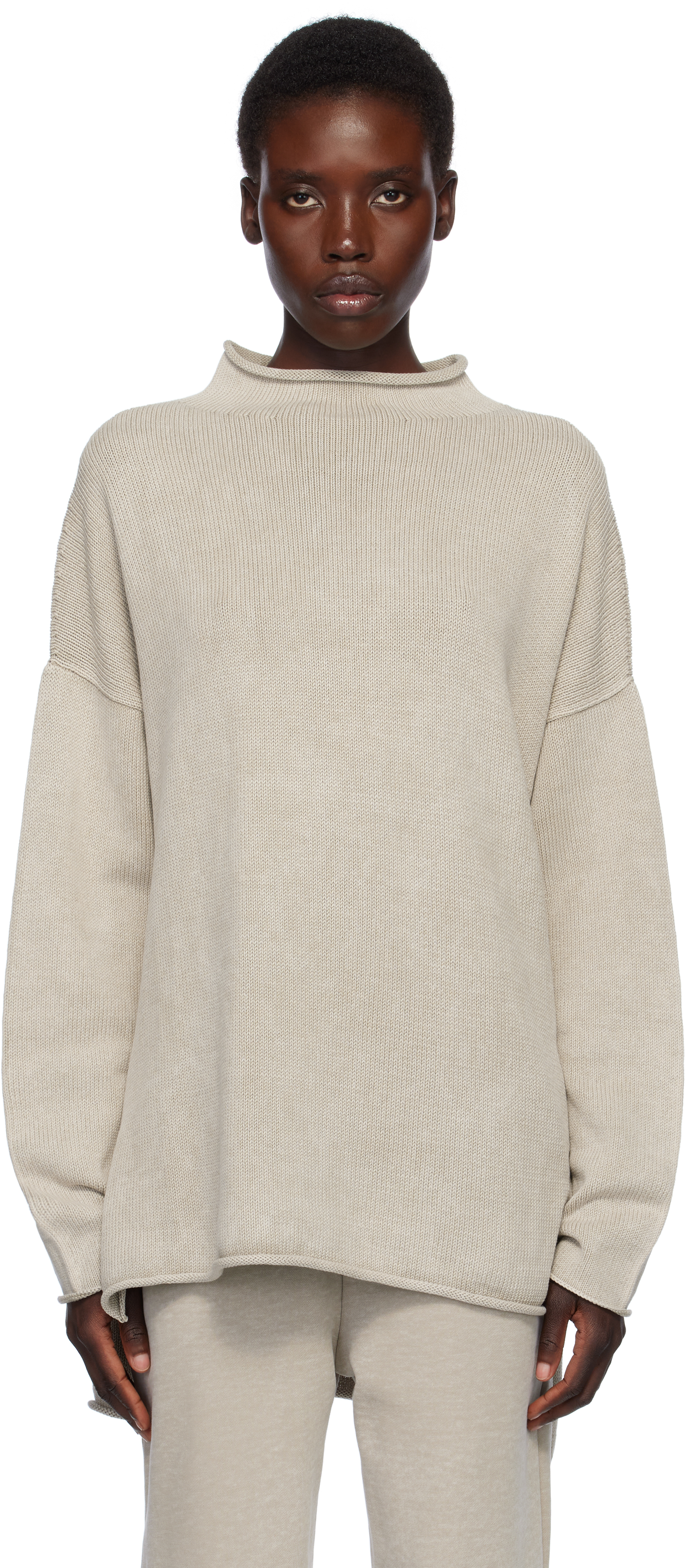 Beige Fade Rollneck Sweater