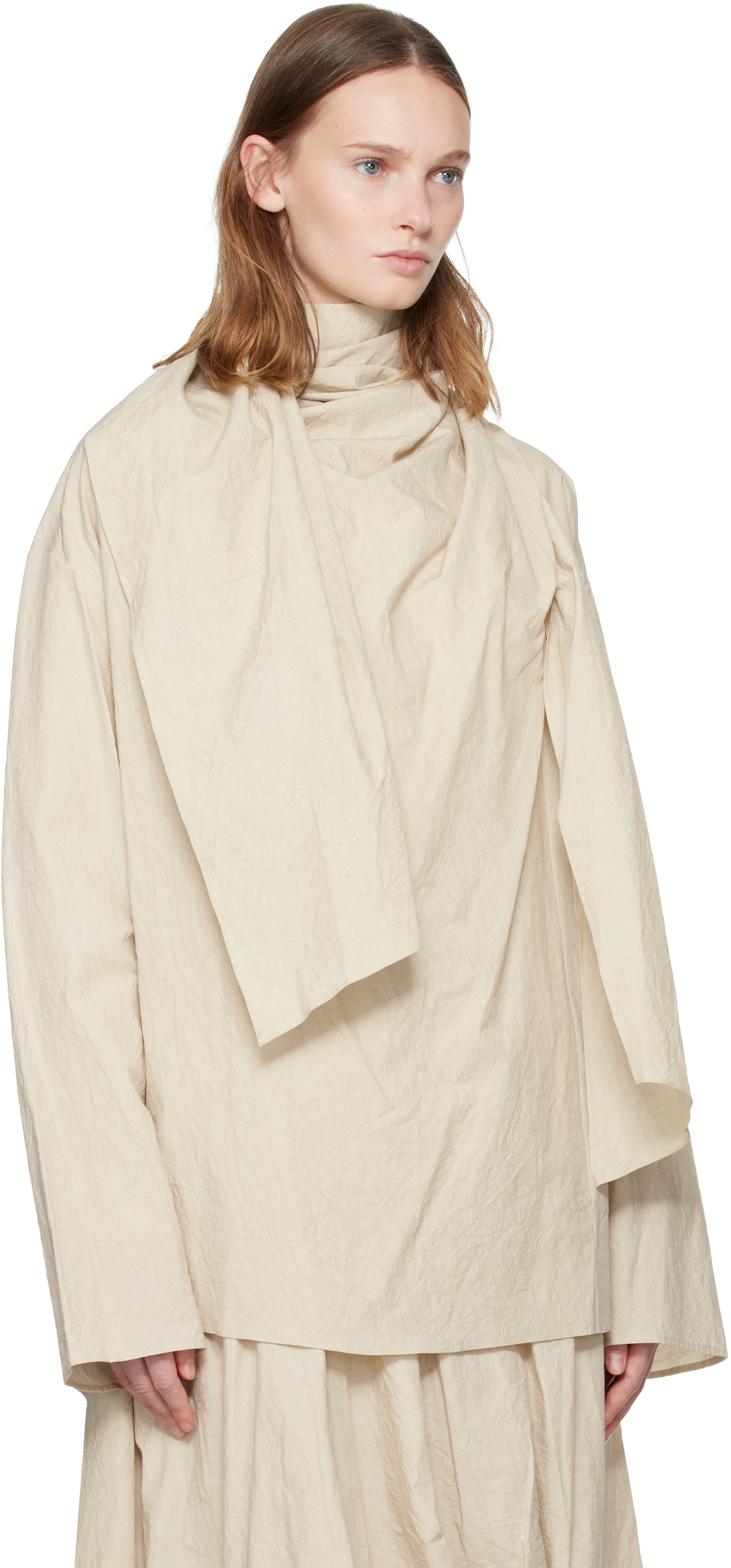 Lauren Manoogian Off-white Wrap Blouse In Neutral