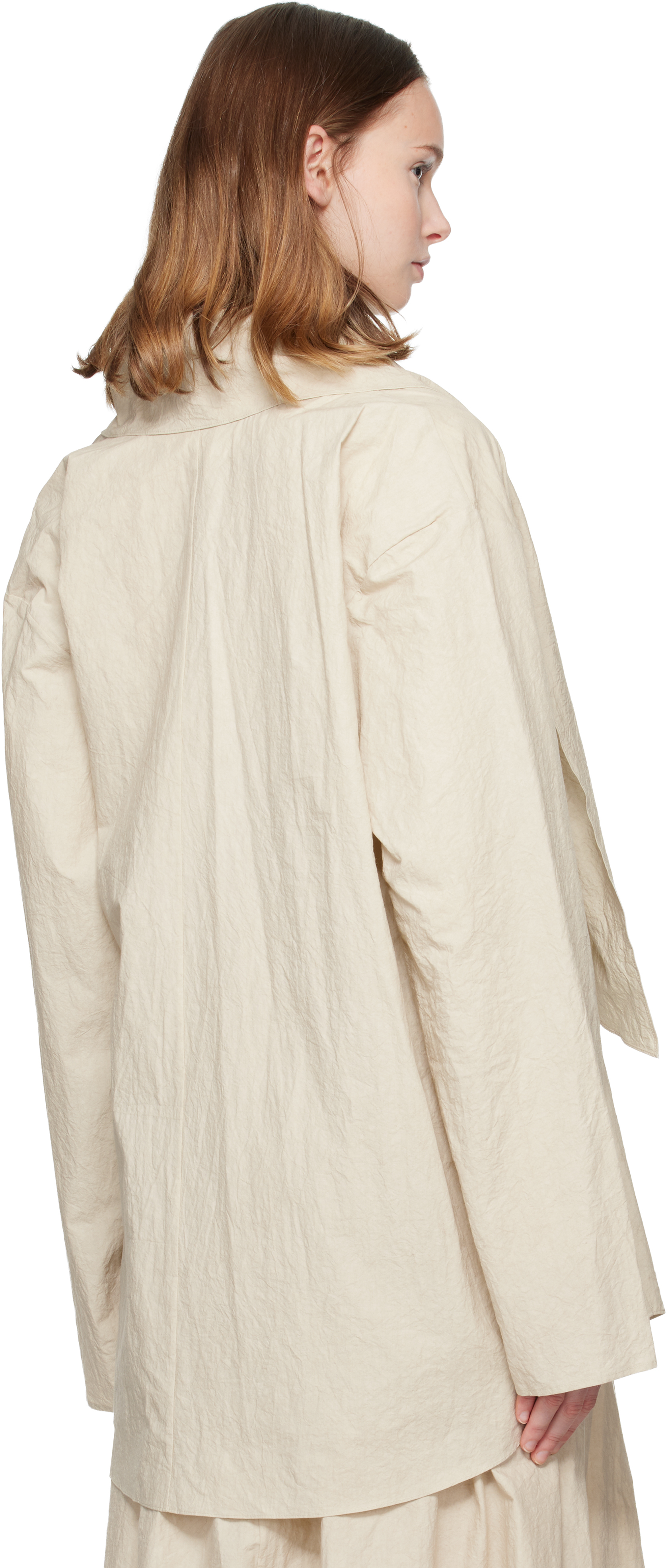 Lauren Manoogian Off-white Wrap Blouse In Neutral