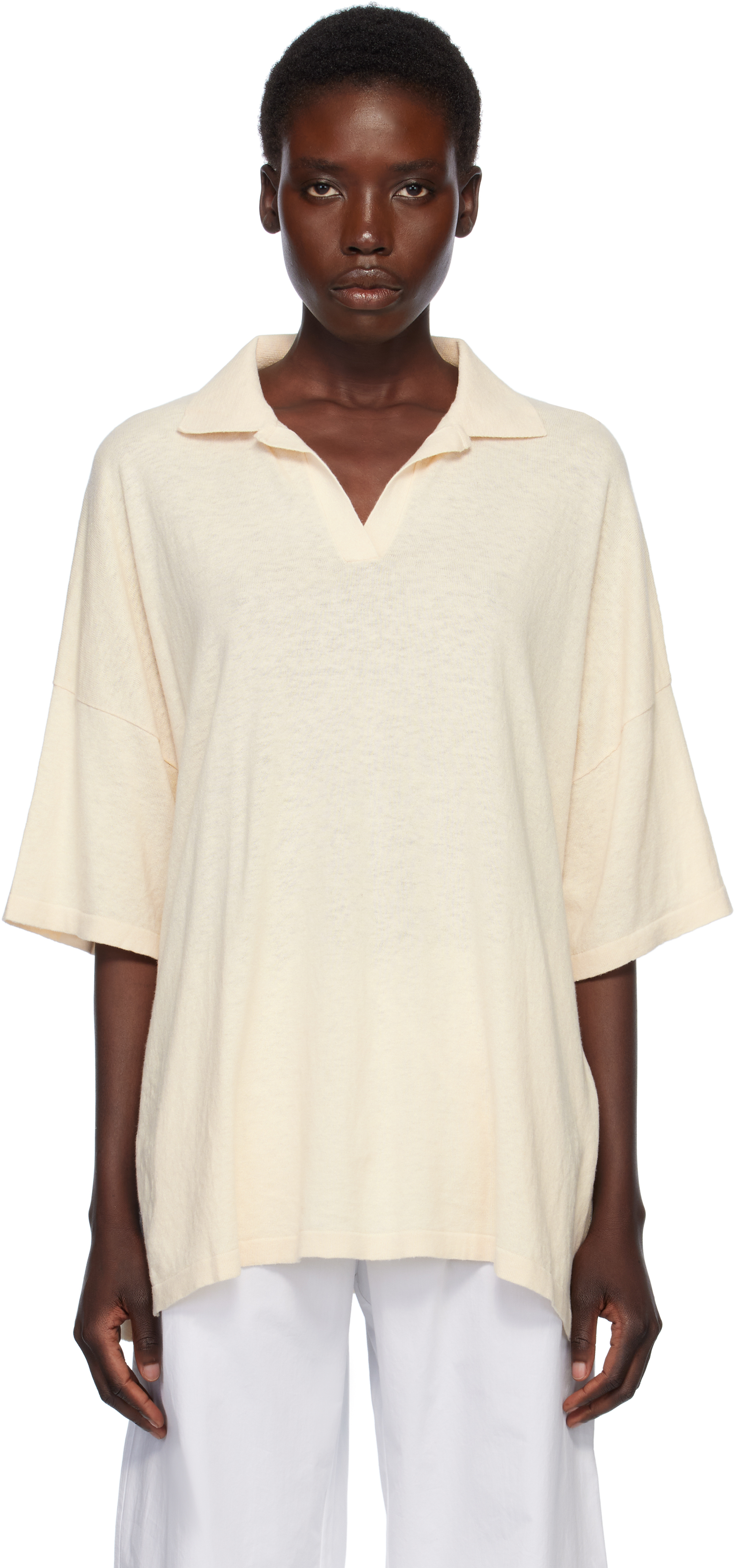 Lauren Manoogian Beige Oversize Polo