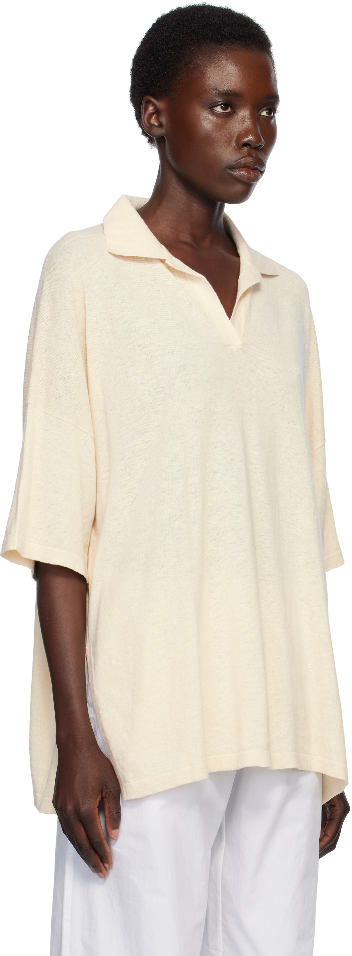 Lauren Manoogian Beige Oversize Polo