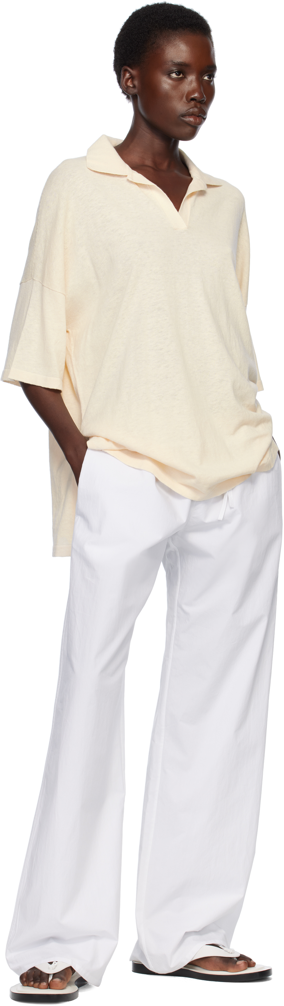 Lauren Manoogian Beige Oversize Polo