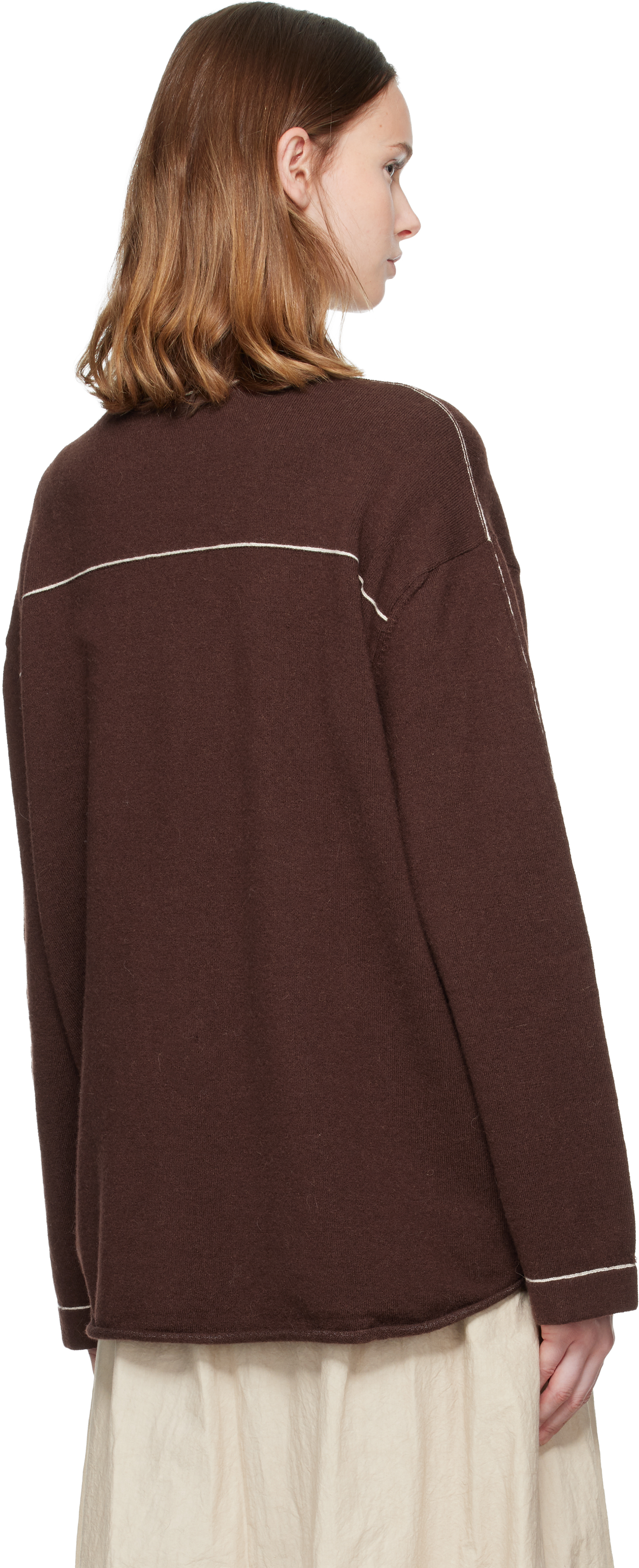 Lauren Manoogian Burgundy Stitch Big Shirt In Brown