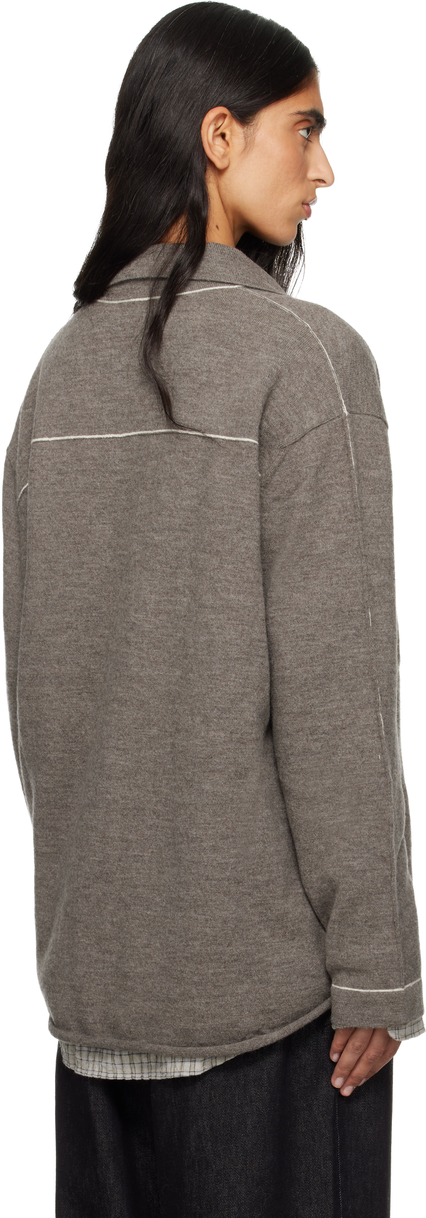 Lauren Manoogian Gray Stitch Big Shirt In Gray