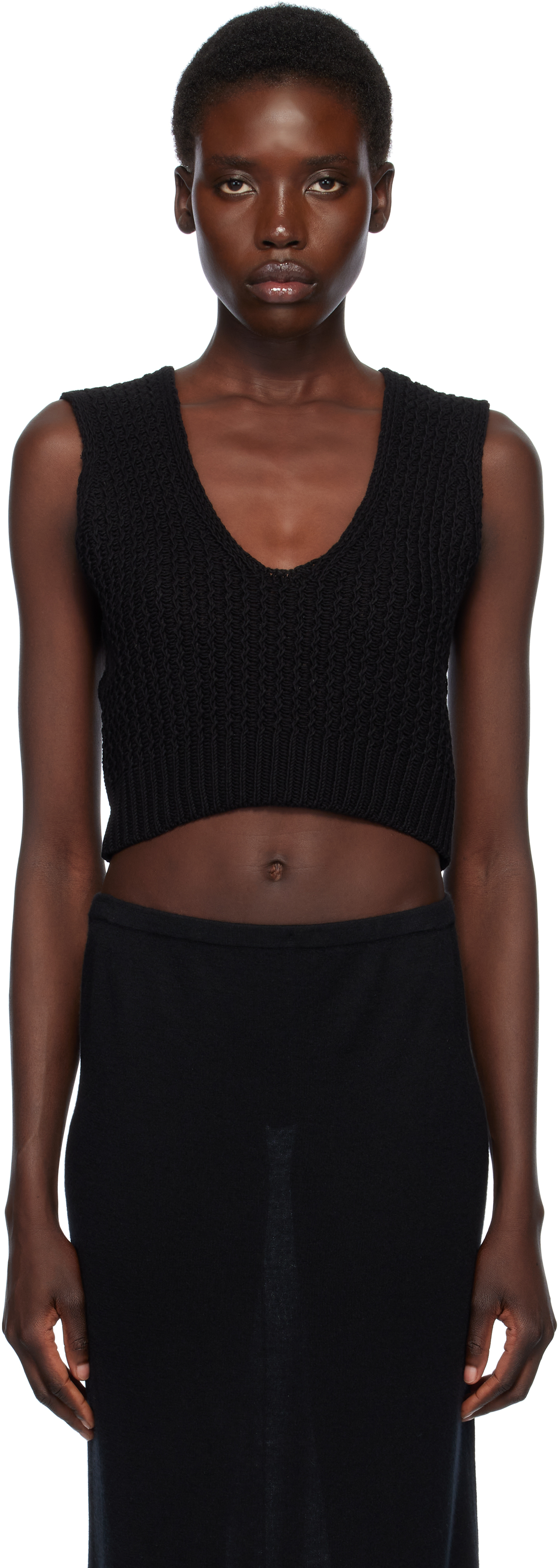 Lauren Manoogian Black Rack Shell Tank Top