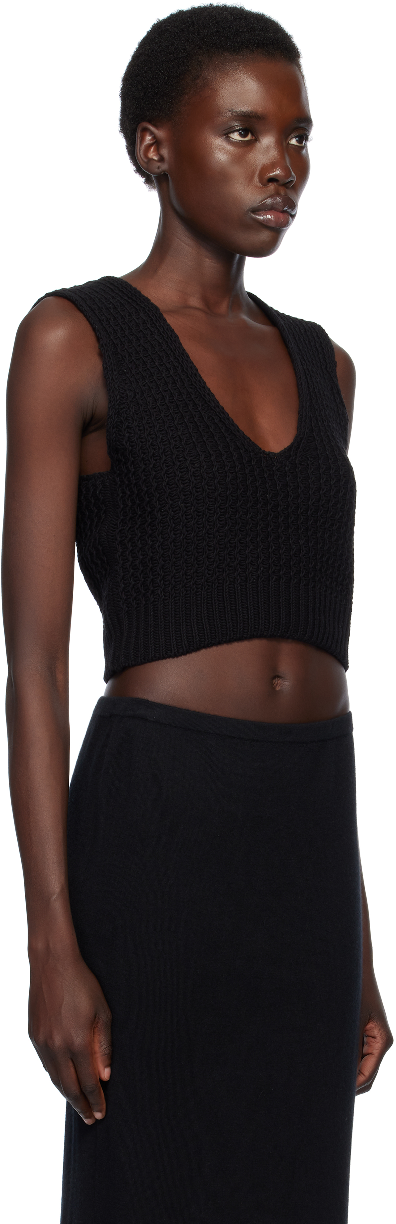 Lauren Manoogian Black Rack Shell Tank Top