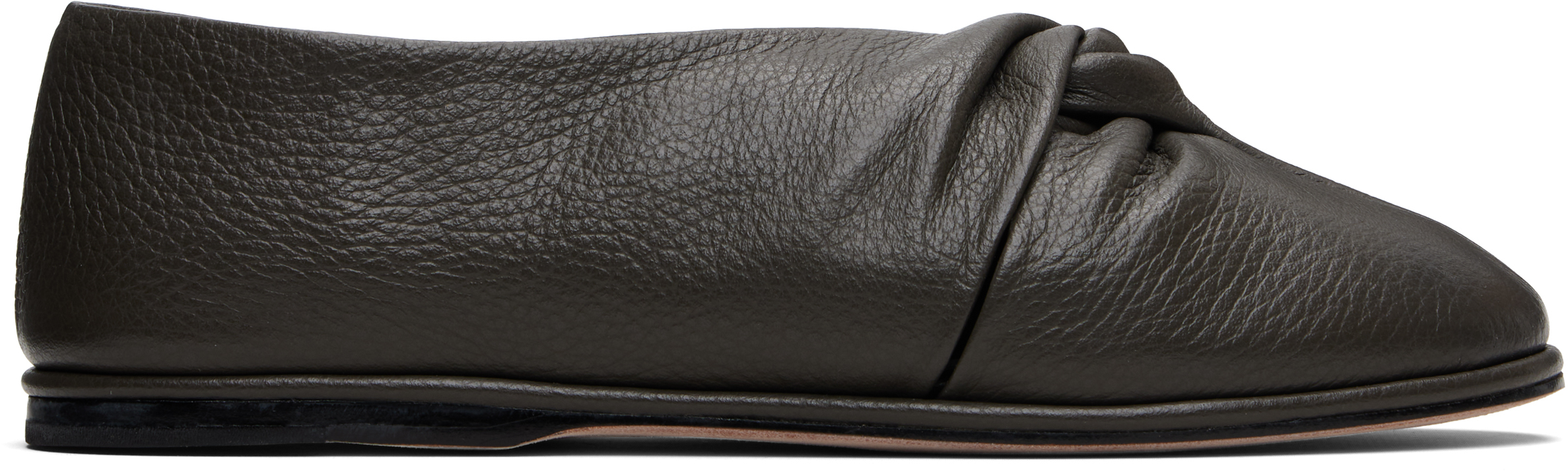 Lauren Manoogian Gray Twist Ballerina Flats In Black