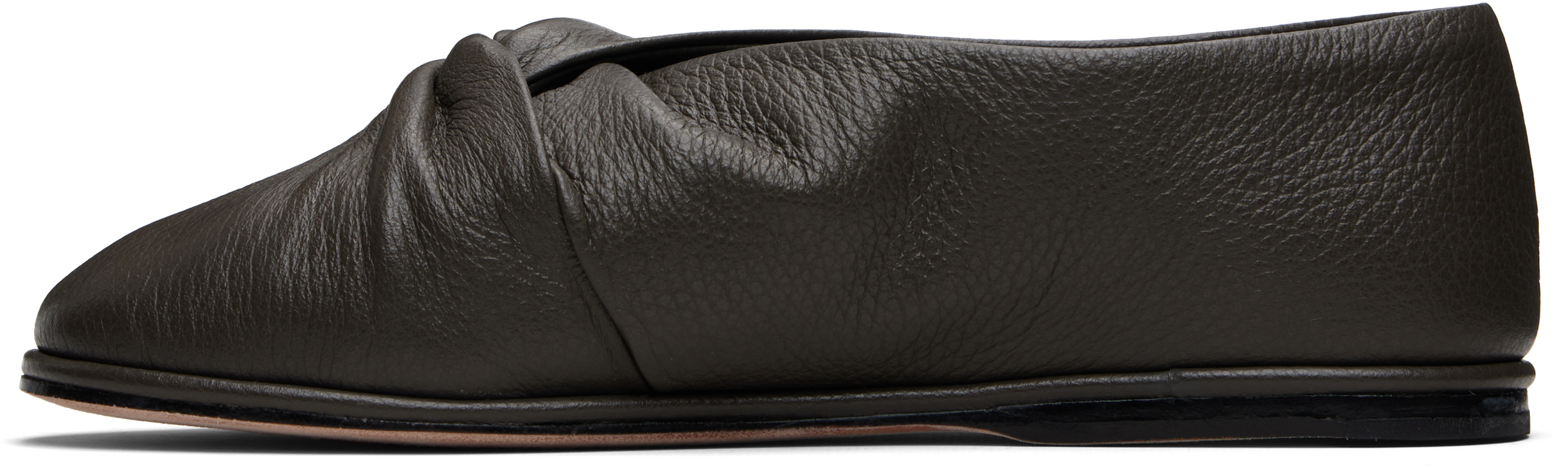 Lauren Manoogian Gray Twist Ballerina Flats In Black