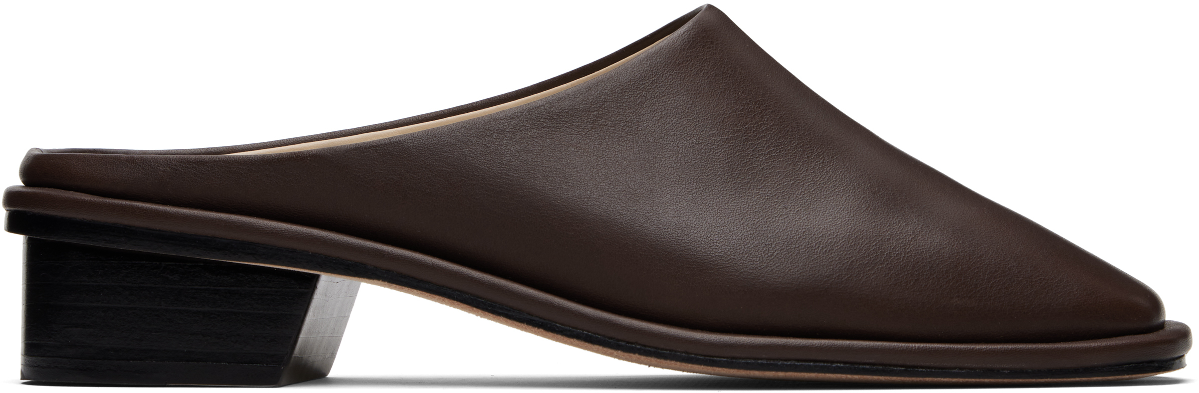 Lauren Manoogian Brown Square Mule Loafers In Brown