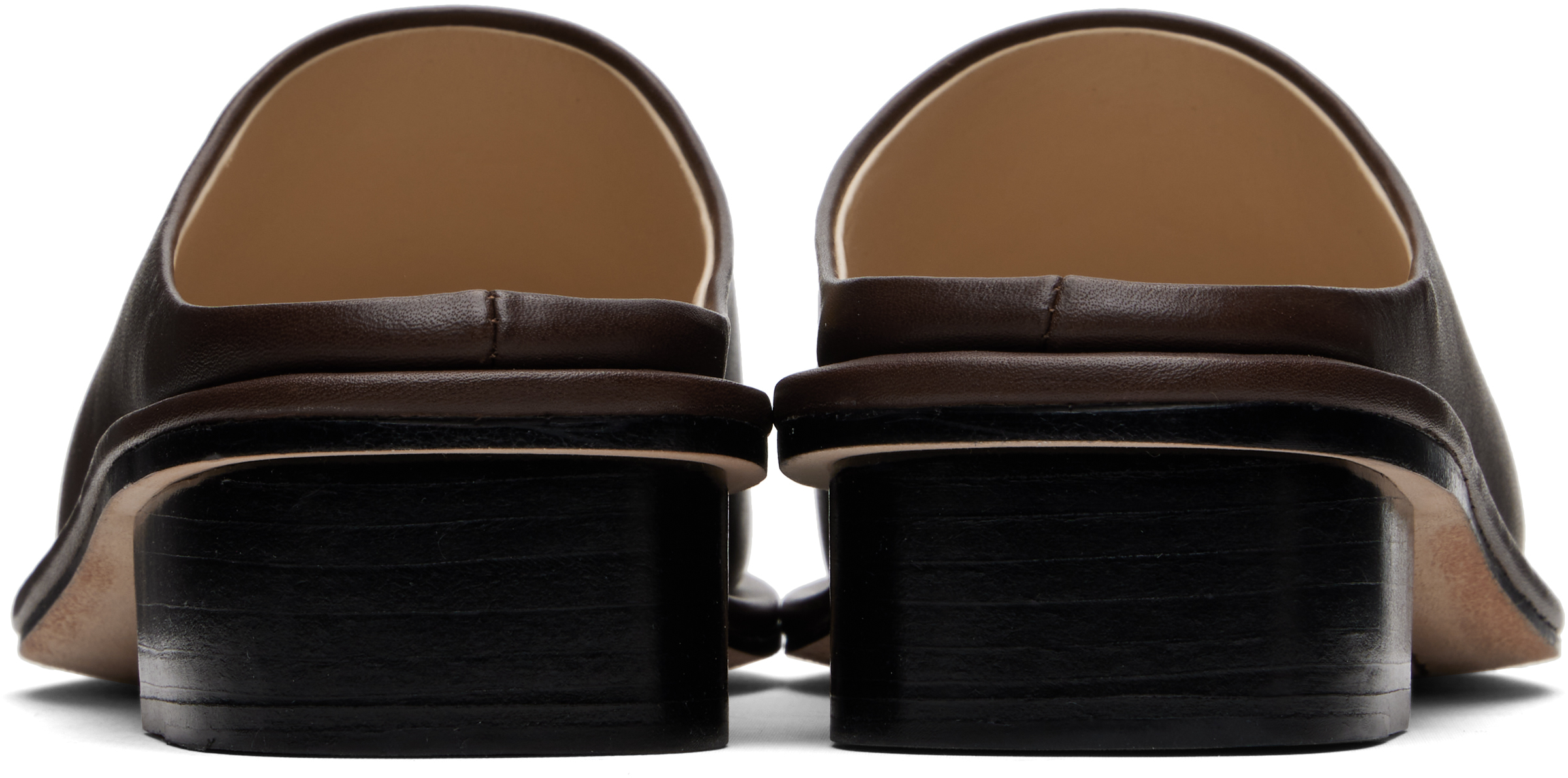 Lauren Manoogian Brown Square Mule Loafers In Brown