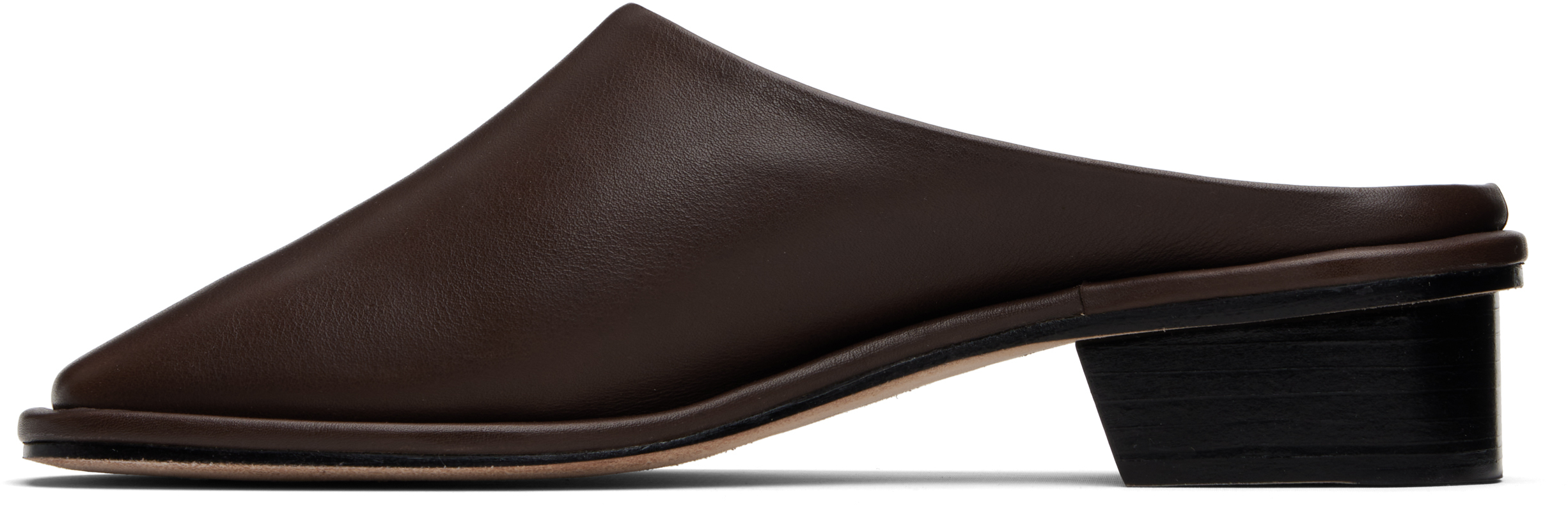 Lauren Manoogian Brown Square Mule Loafers In Brown
