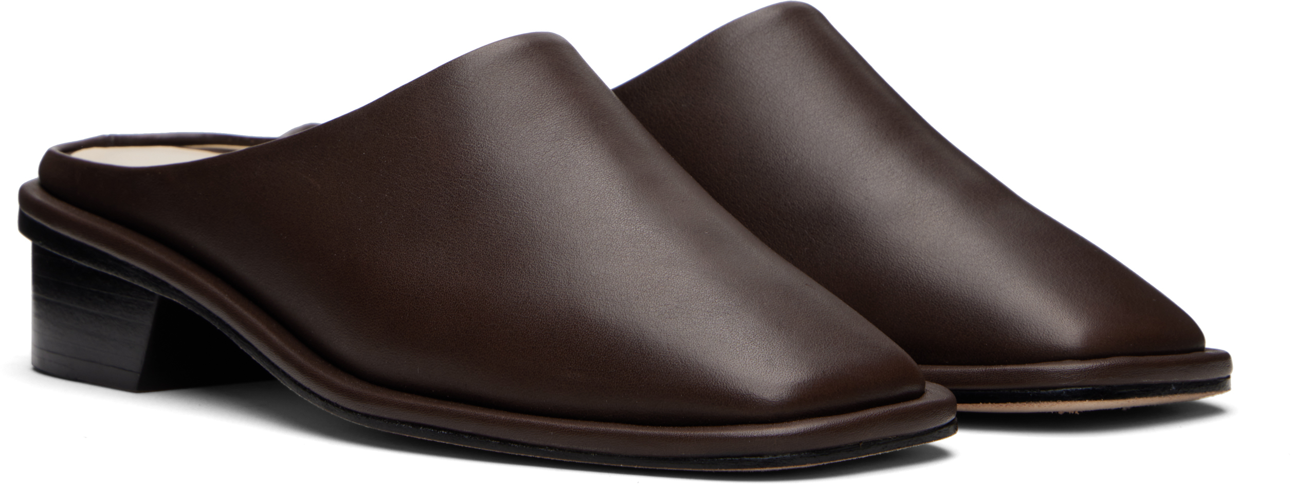Lauren Manoogian Brown Square Mule Loafers In Brown