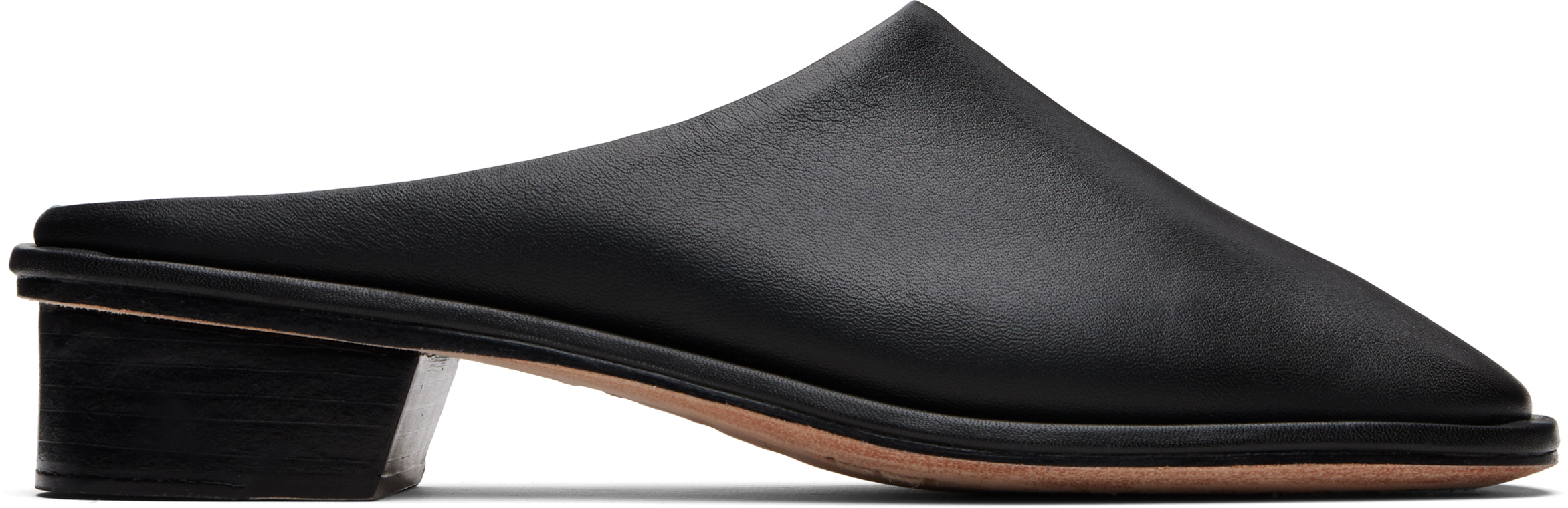 Lauren Manoogian Black Square Mule Loafers In Black