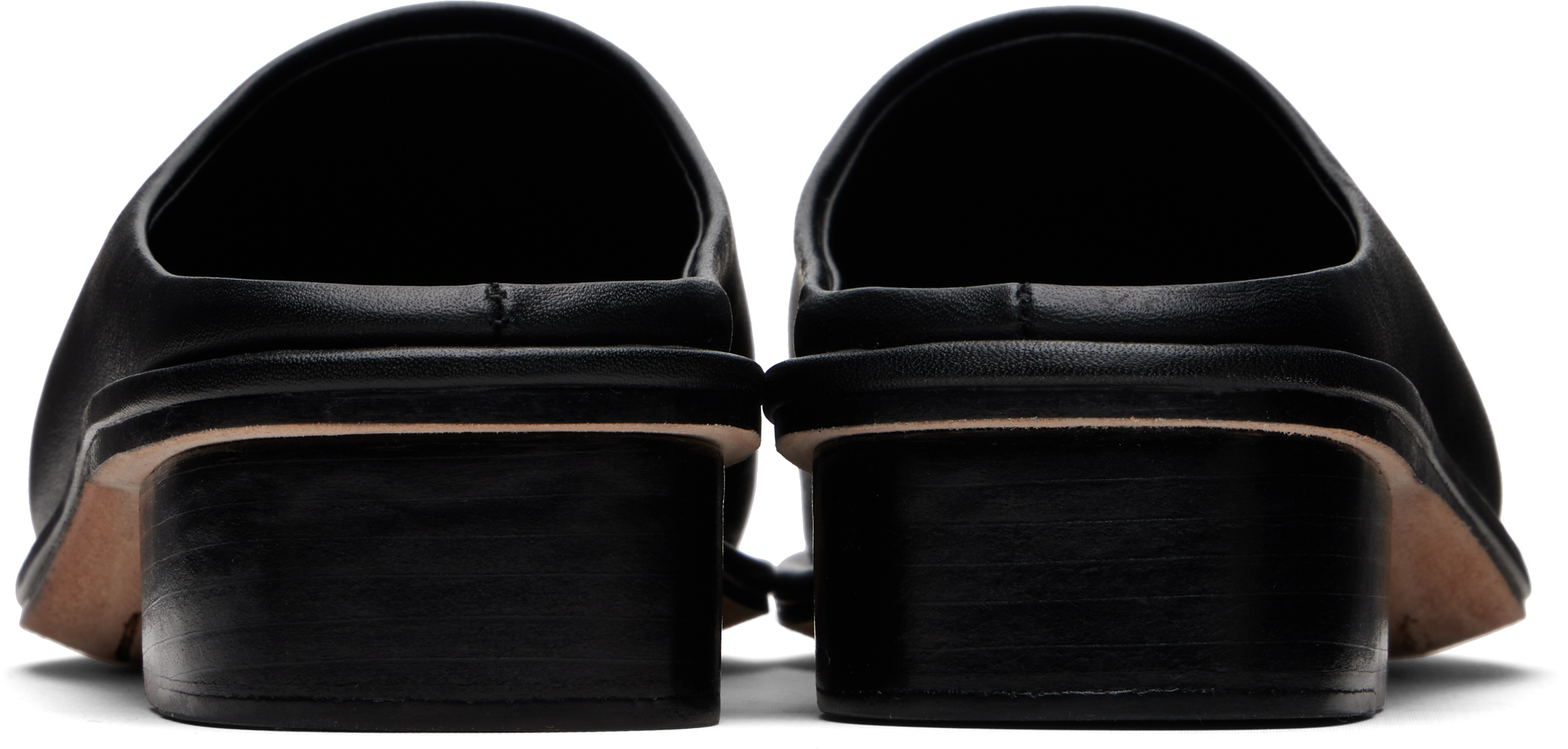 Lauren Manoogian Black Square Mule Loafers In Black