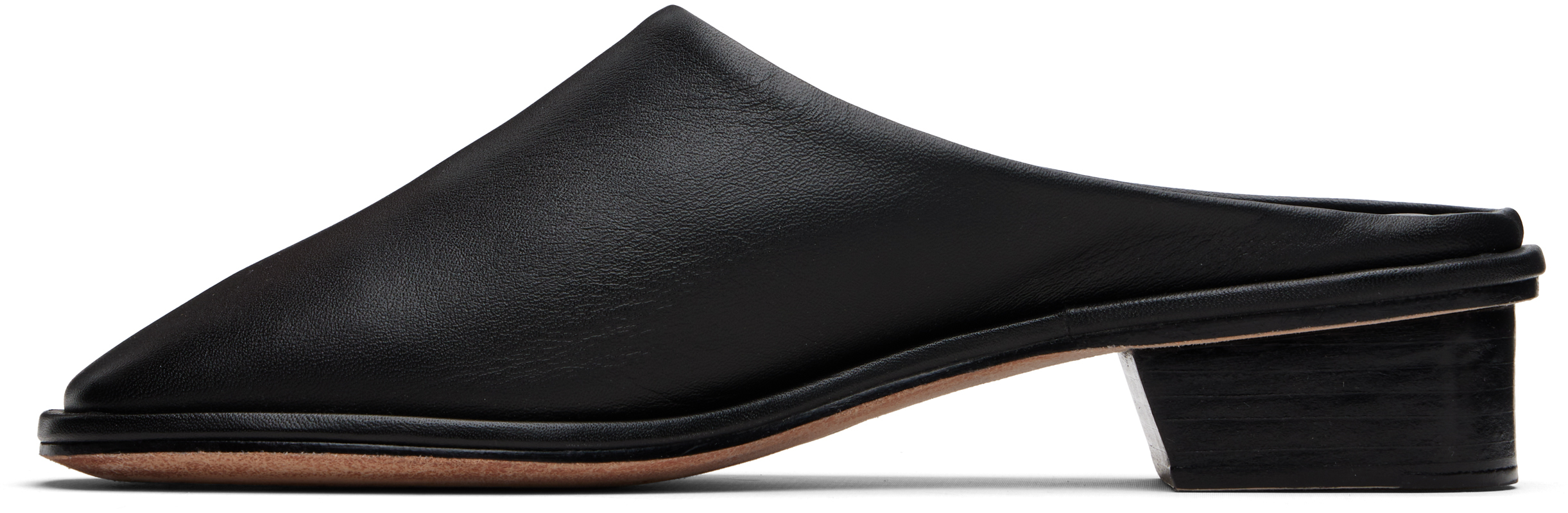 Lauren Manoogian Black Square Mule Loafers In Black