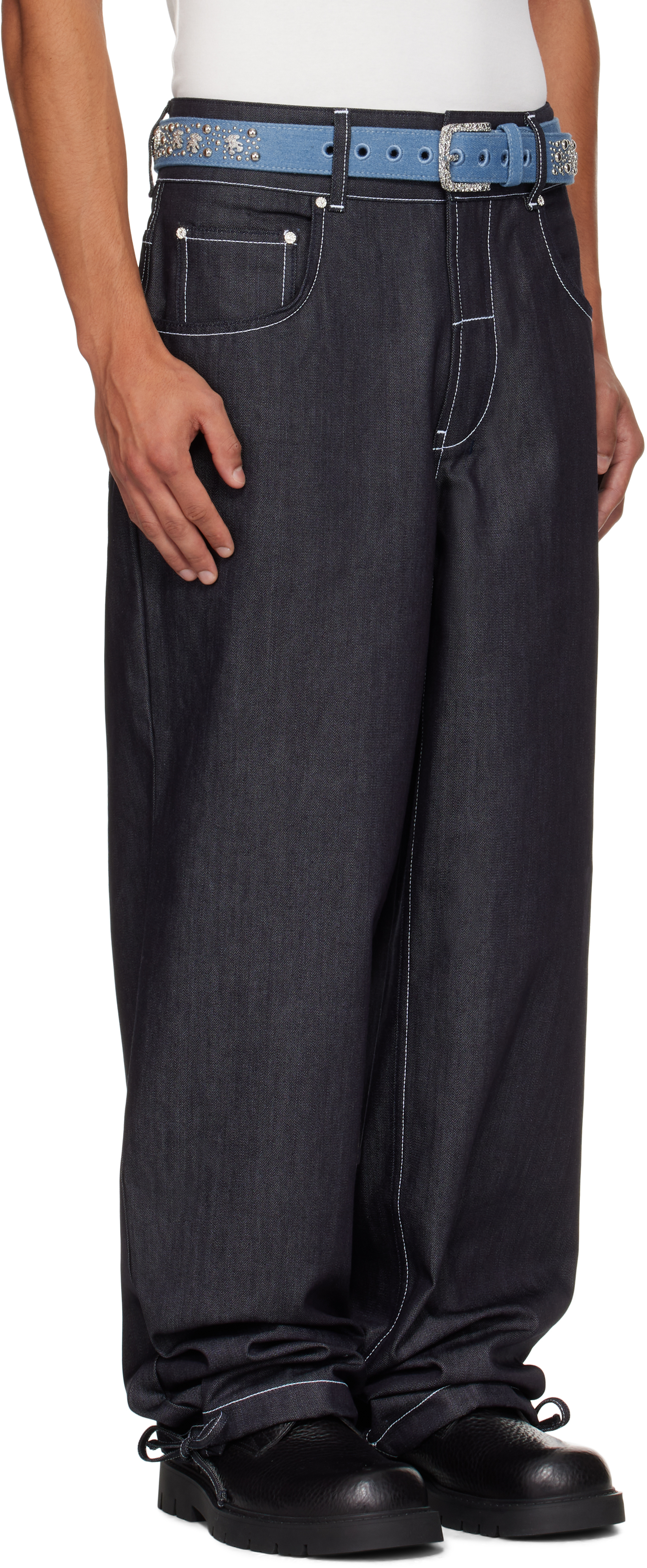 Veneda Carter Ssense Exclusive Navy Duo Jeans In Animal Print