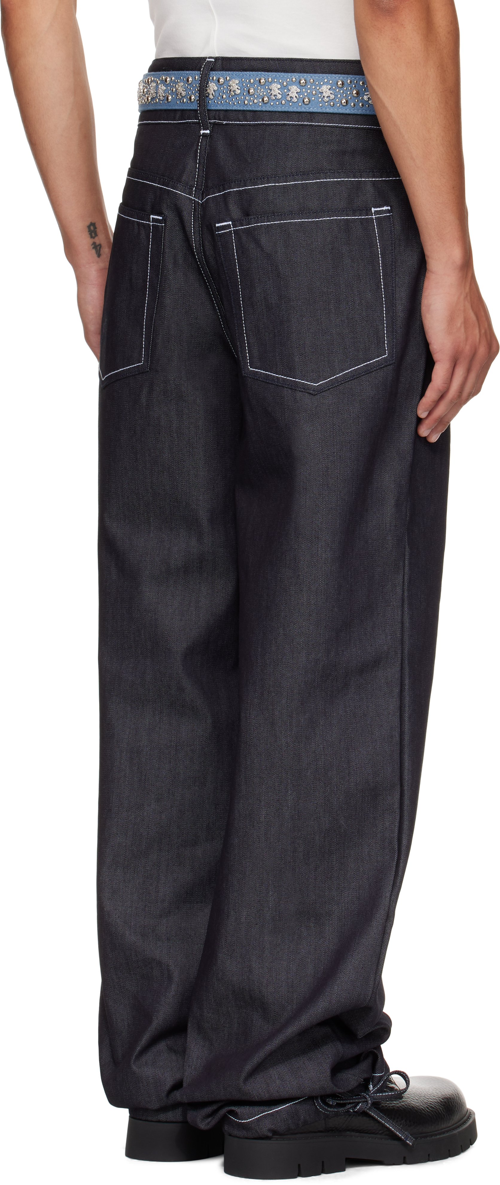 Veneda Carter Ssense Exclusive Navy Duo Jeans In Animal Print