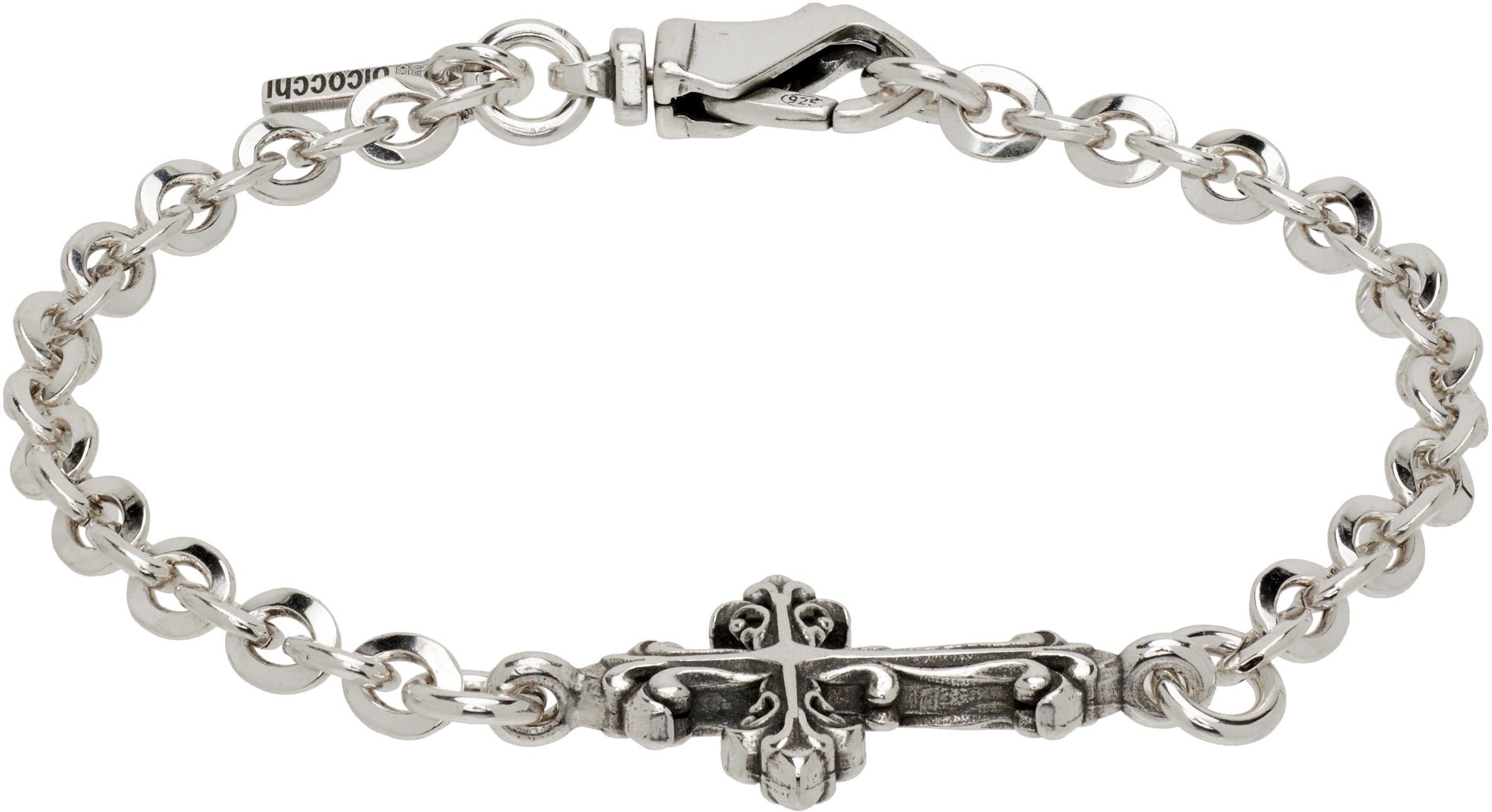 Emanuele Bicocchi Avelli Cross Bracelet In Metallic