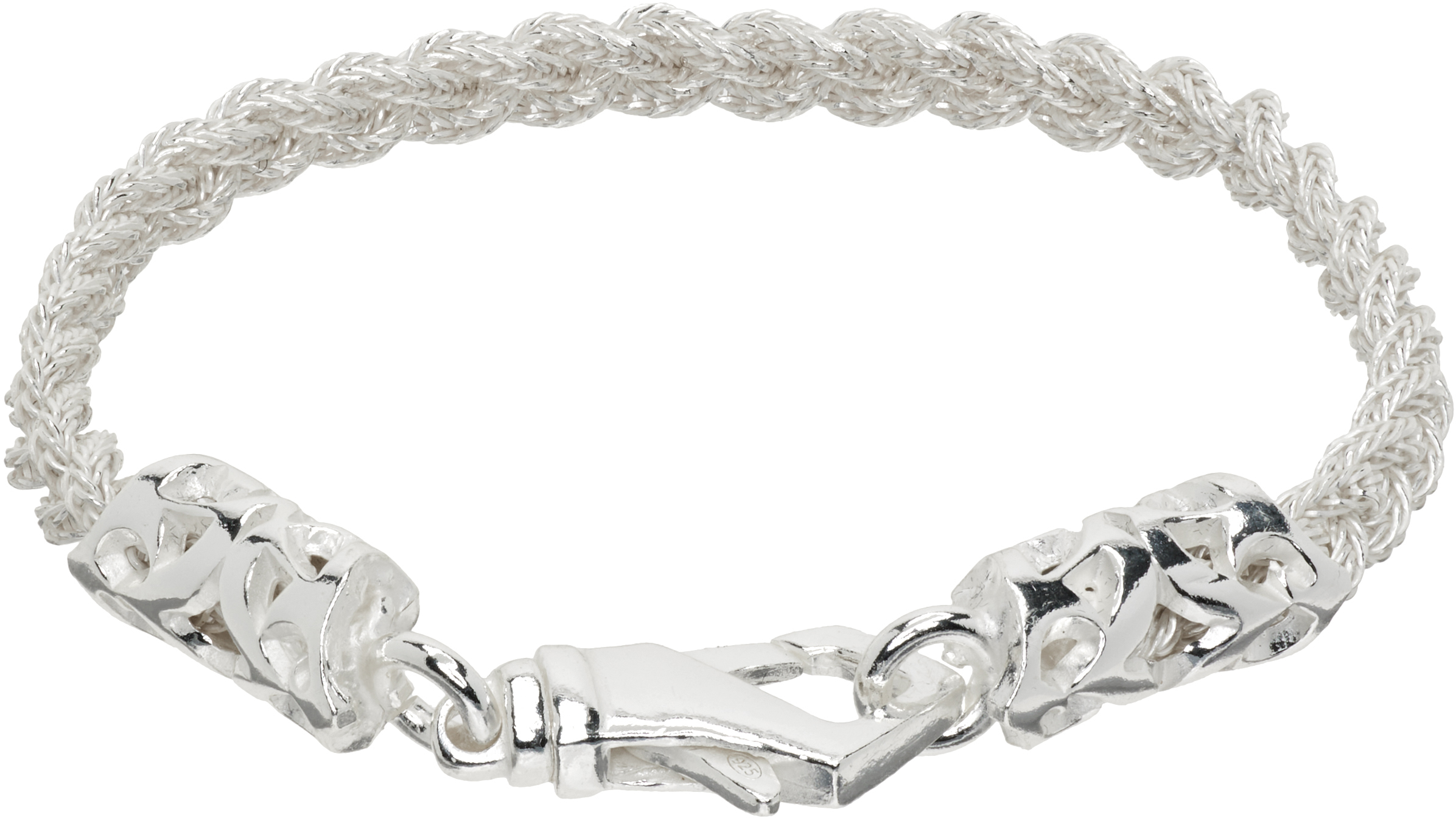 Emanuele Bicocchi 3-wire Ice Braid Bracelet In Gray