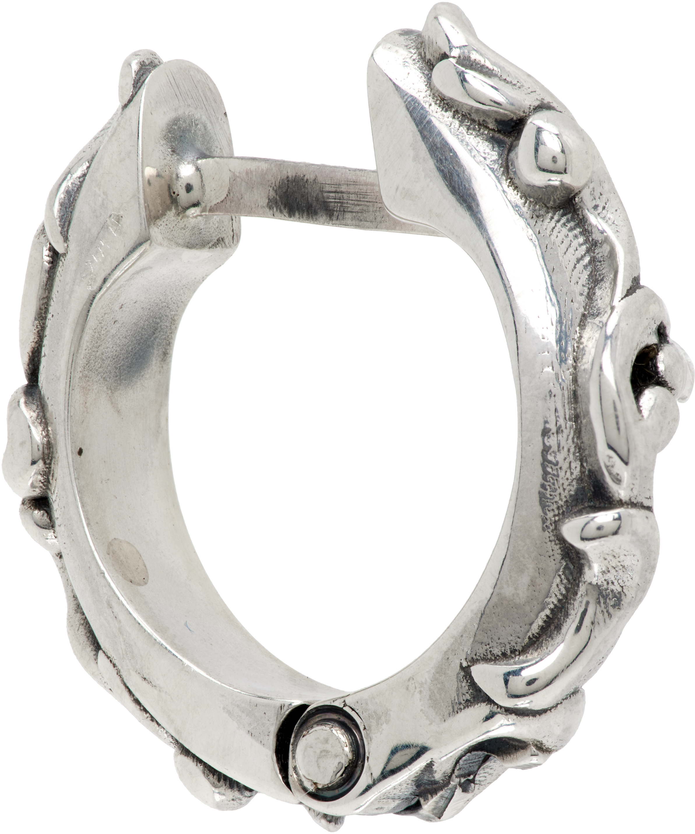 Emanuele Bicocchi Arabesque Hoop Single Earring In Silver