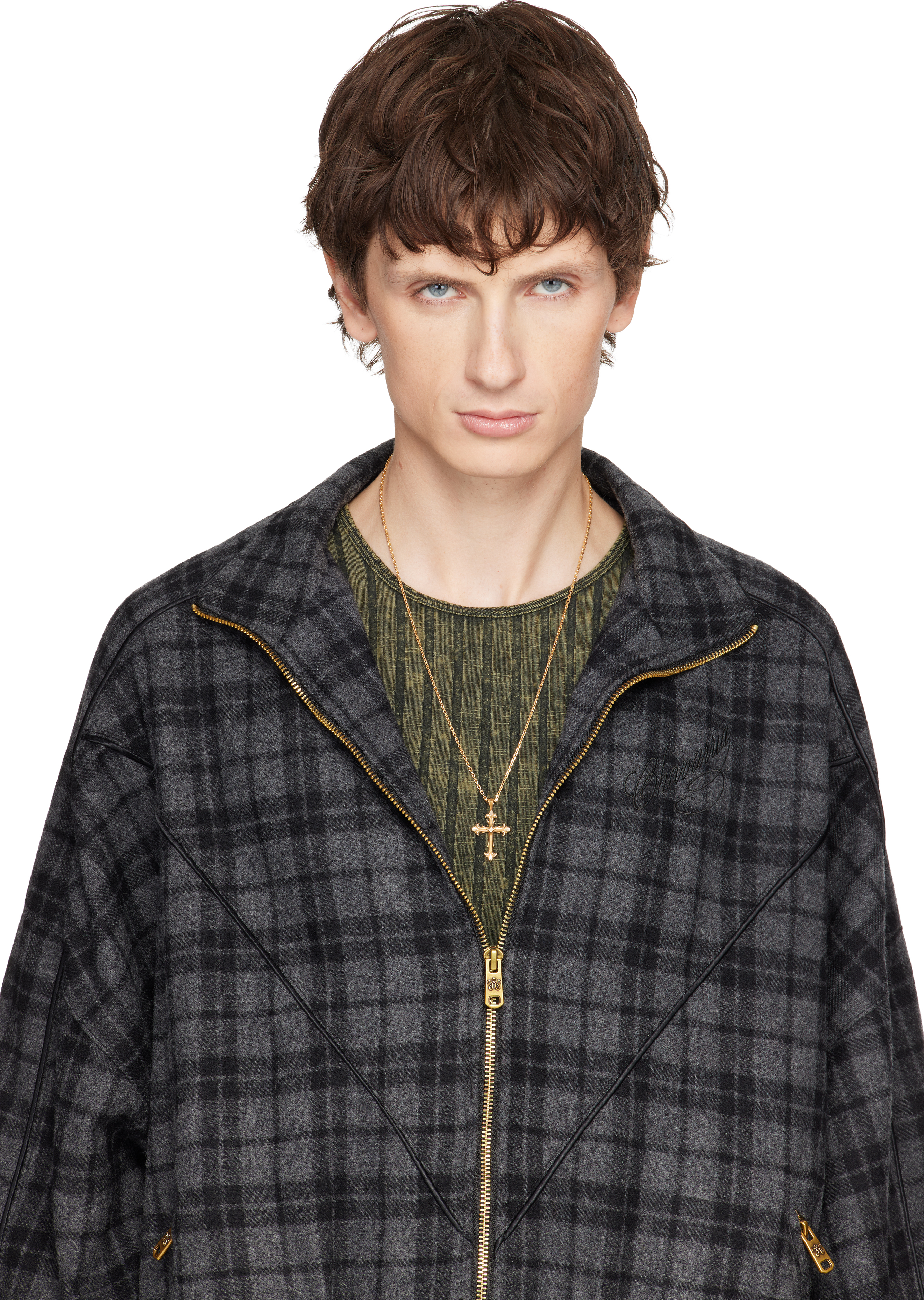 Emanuele Bicocchi Medium Fleury Cross Necklace In Gold