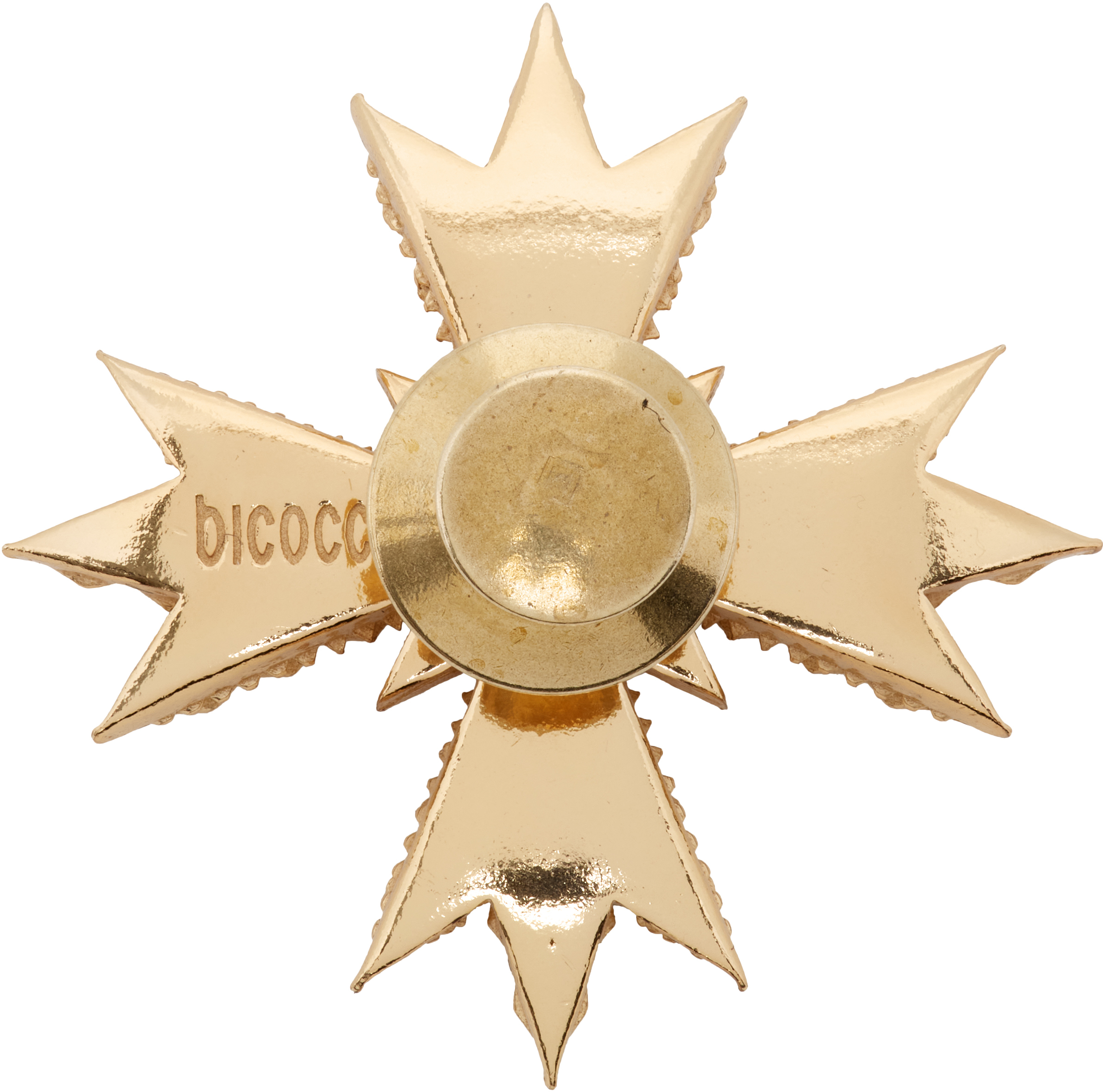 Emanuele Bicocchi Eb Crest Brooch In Gold