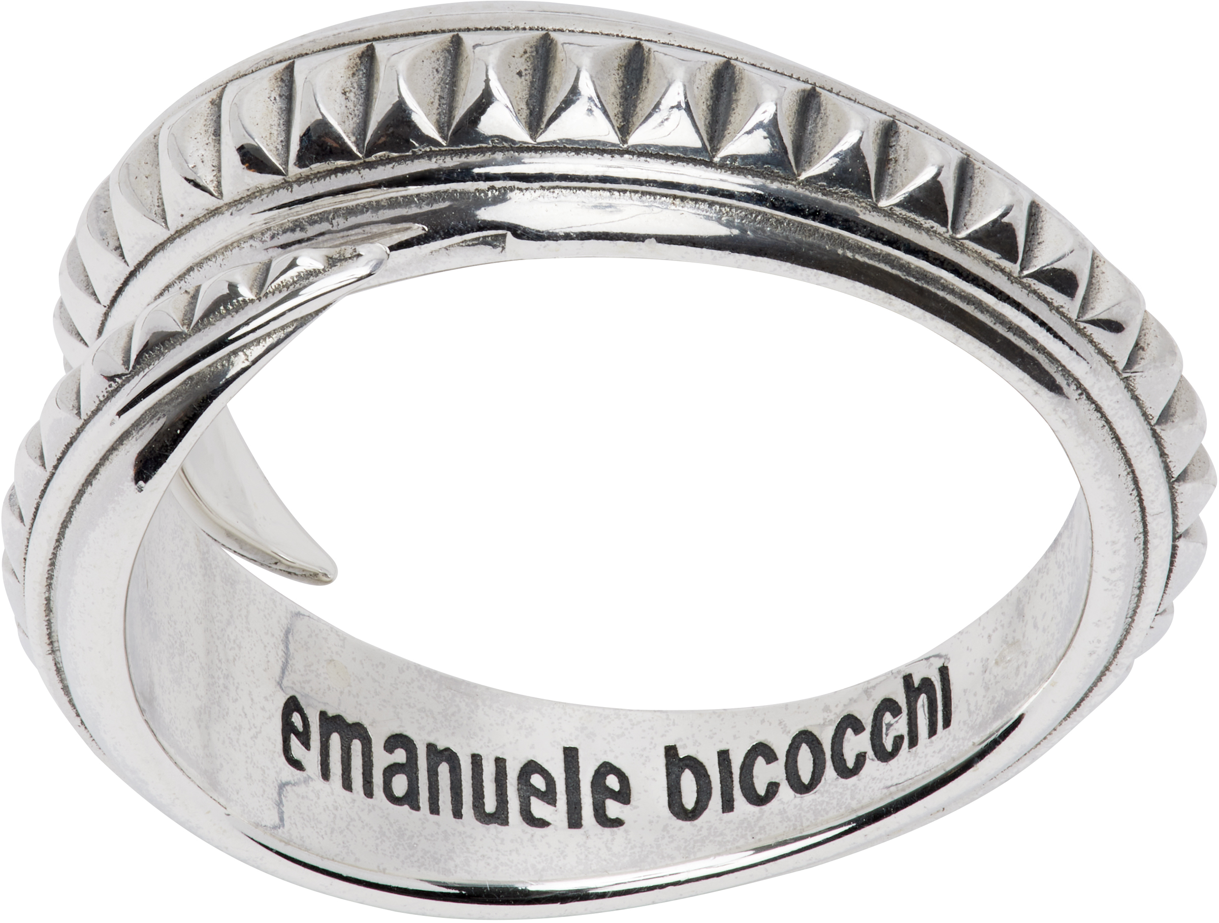 Emanuele Bicocchi Spiral Stud Ring In Silver