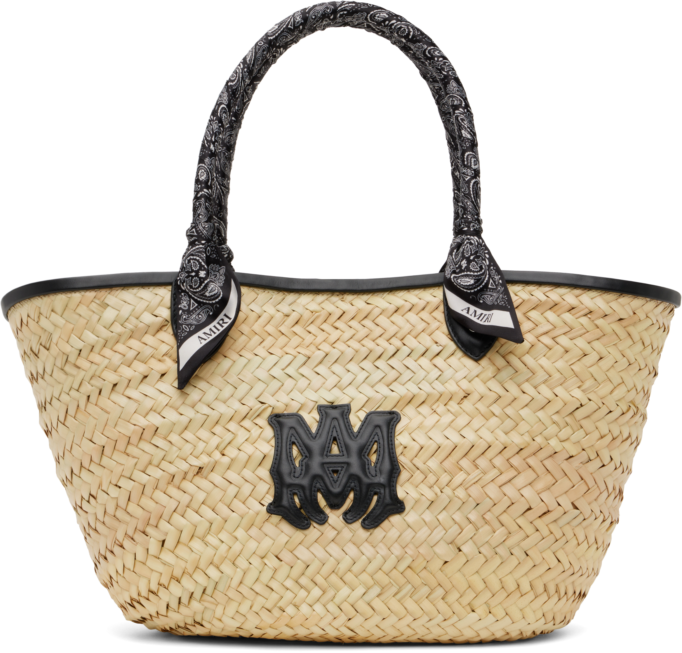 Amiri Beige & Black Ma Raffia Macro Tote