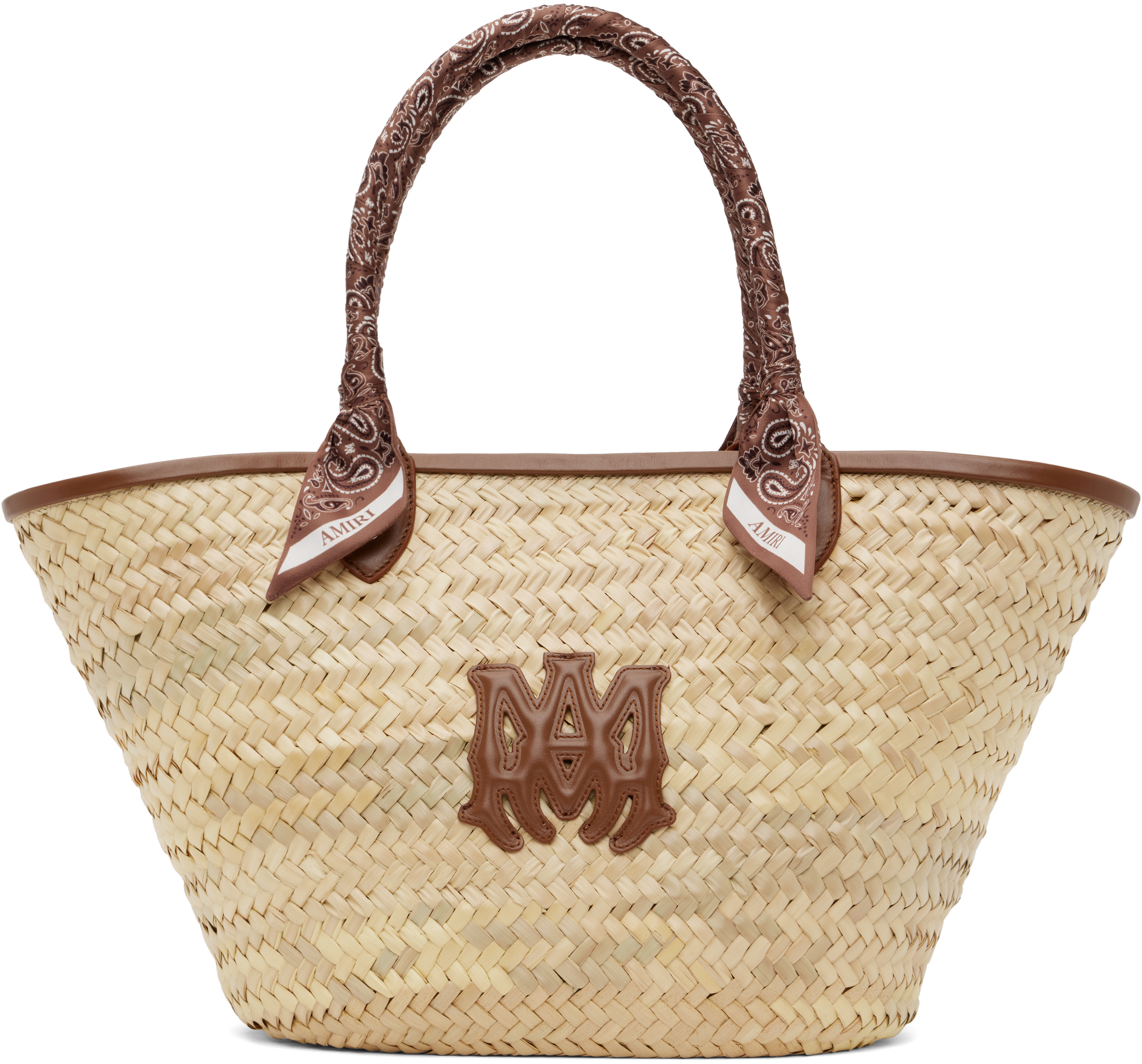 Amiri Beige & Brown Ma Raffia Macro Tote