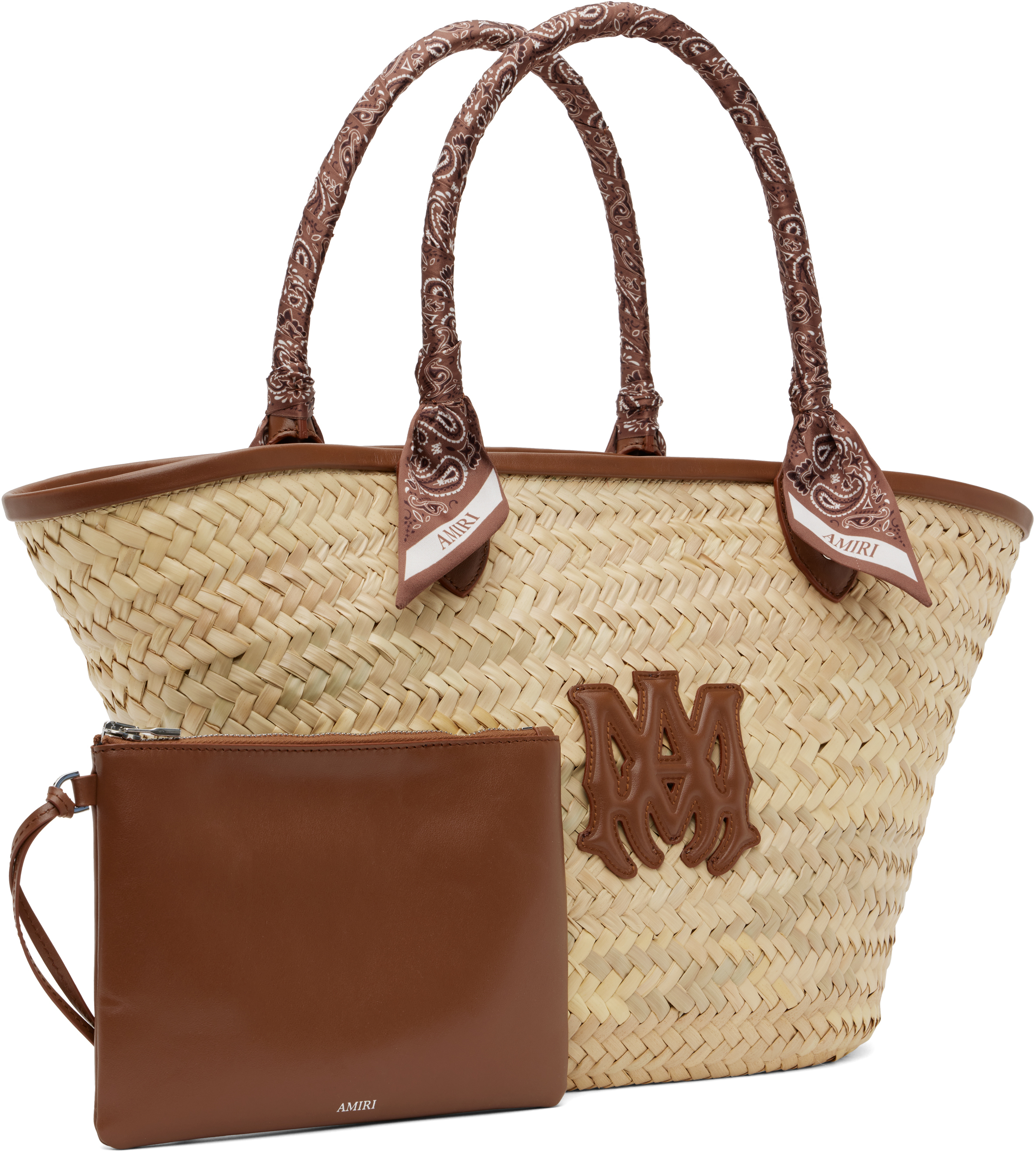 Amiri Beige & Brown Ma Raffia Macro Tote
