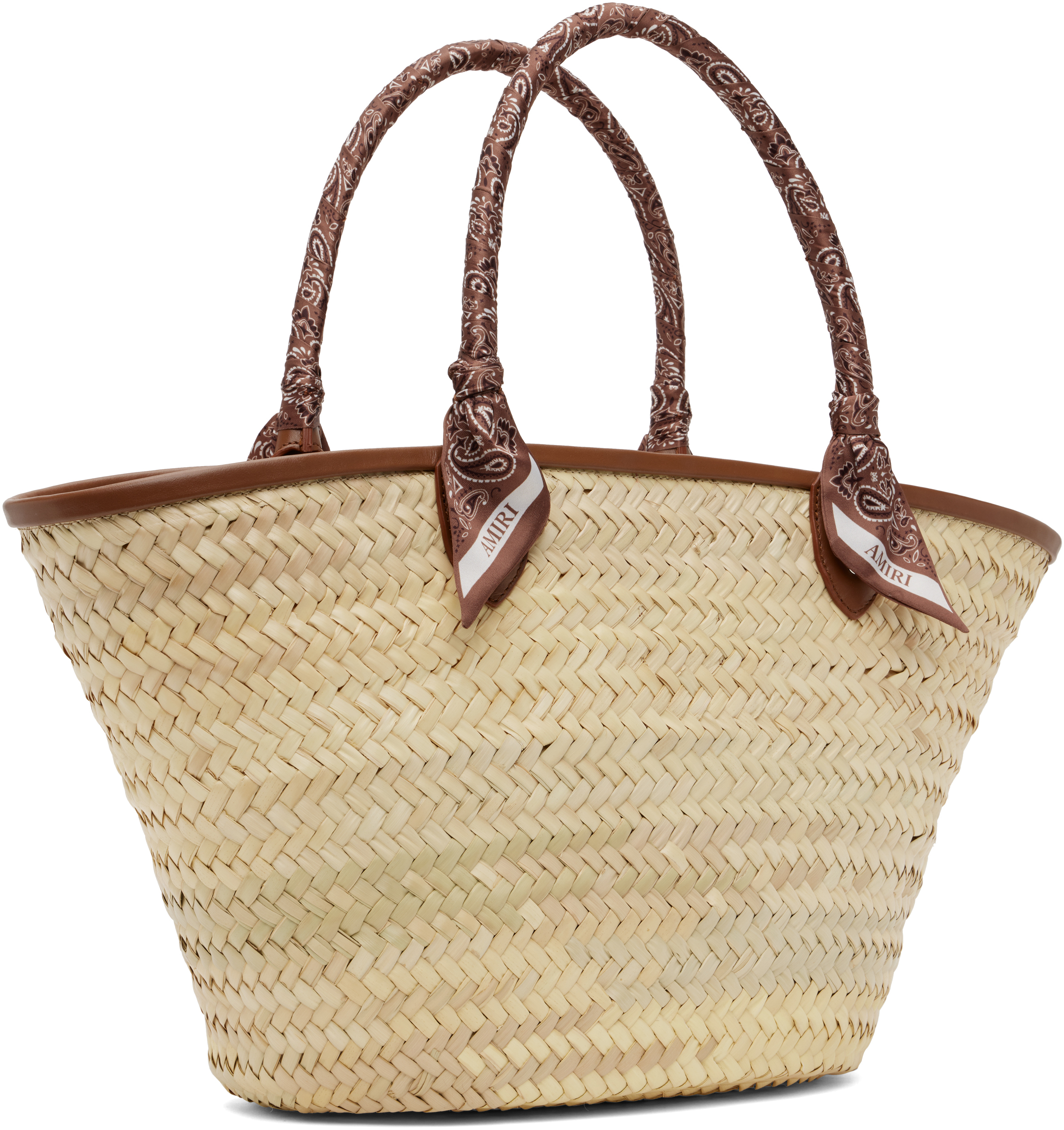Amiri Beige & Brown Ma Raffia Macro Tote
