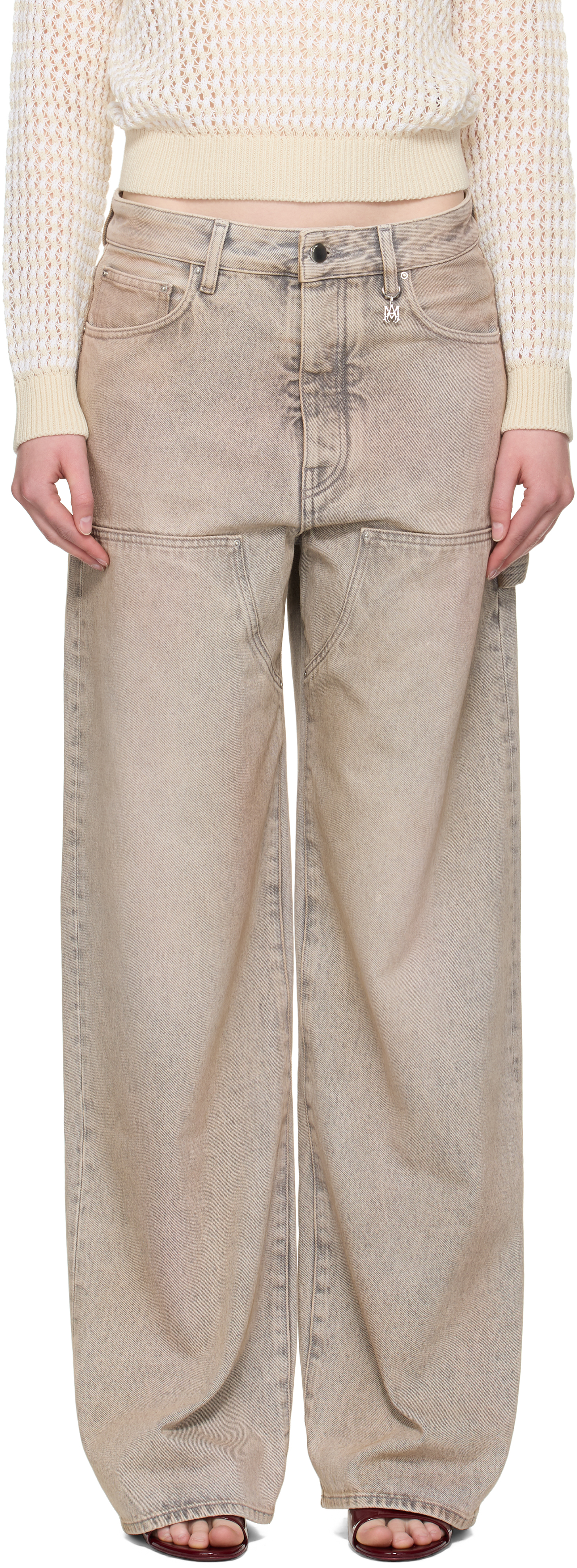 Beige Carpenter Jeans