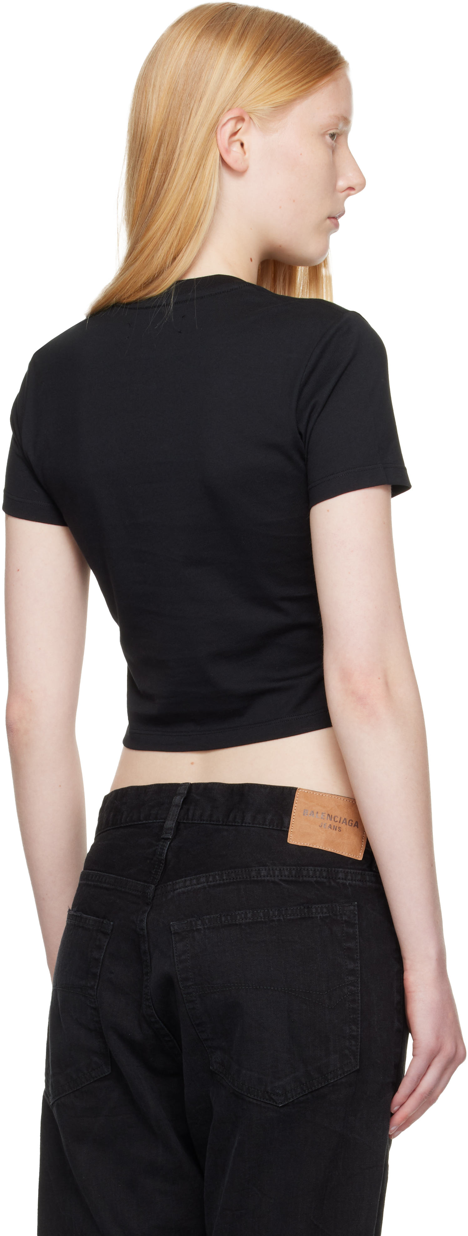 Amiri Ma Embroidered Cropped T In Black
