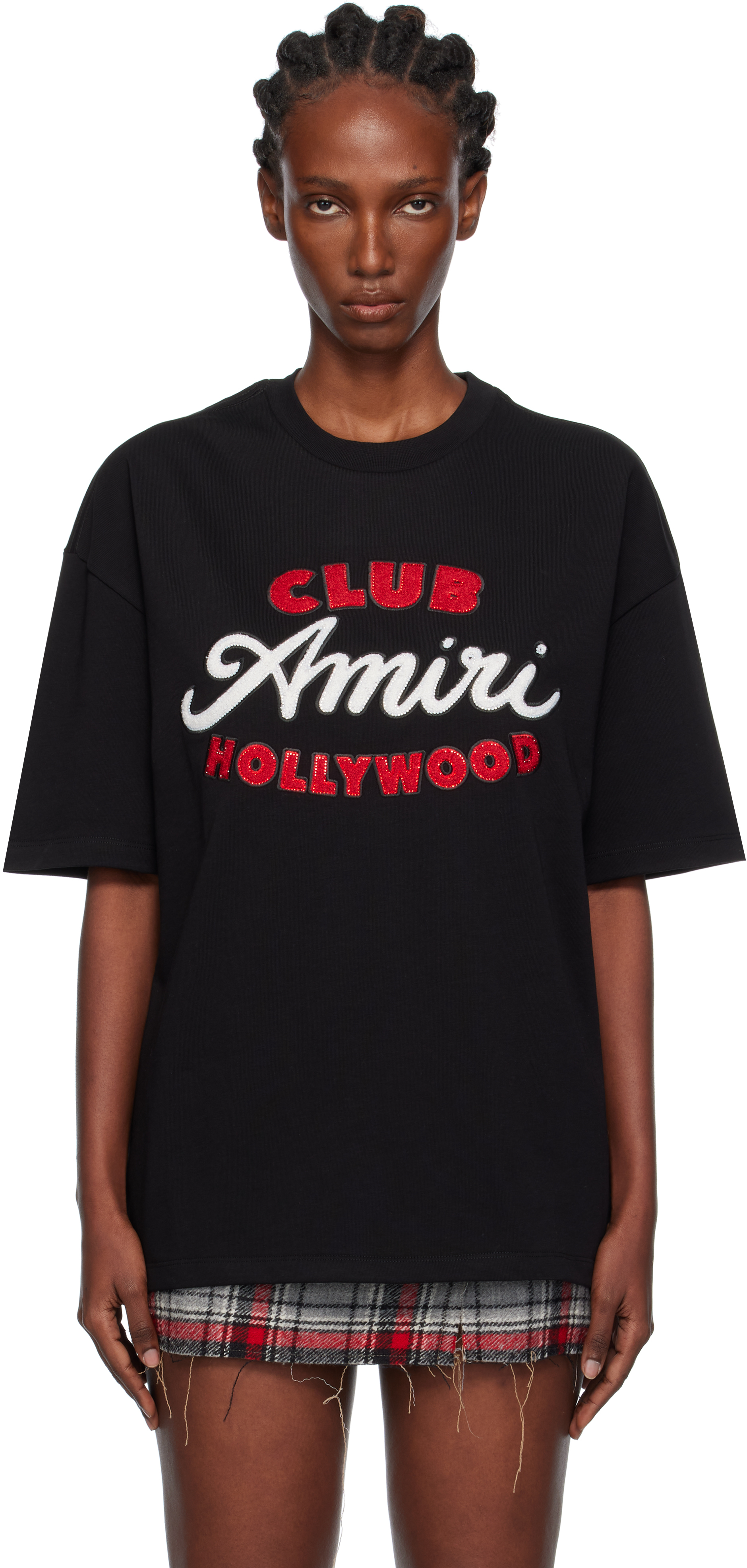 Amiri Black 'club ' Oversized T-shirt In Black