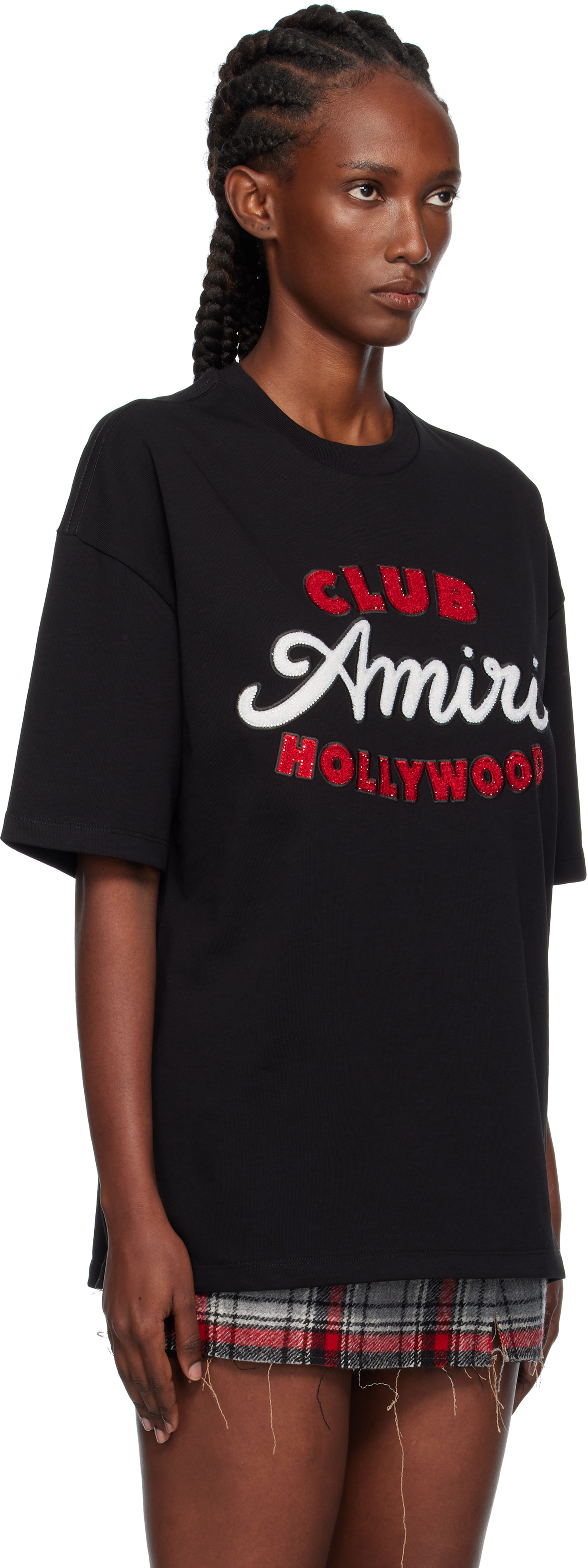 Amiri Black 'club ' Oversized T-shirt In Black