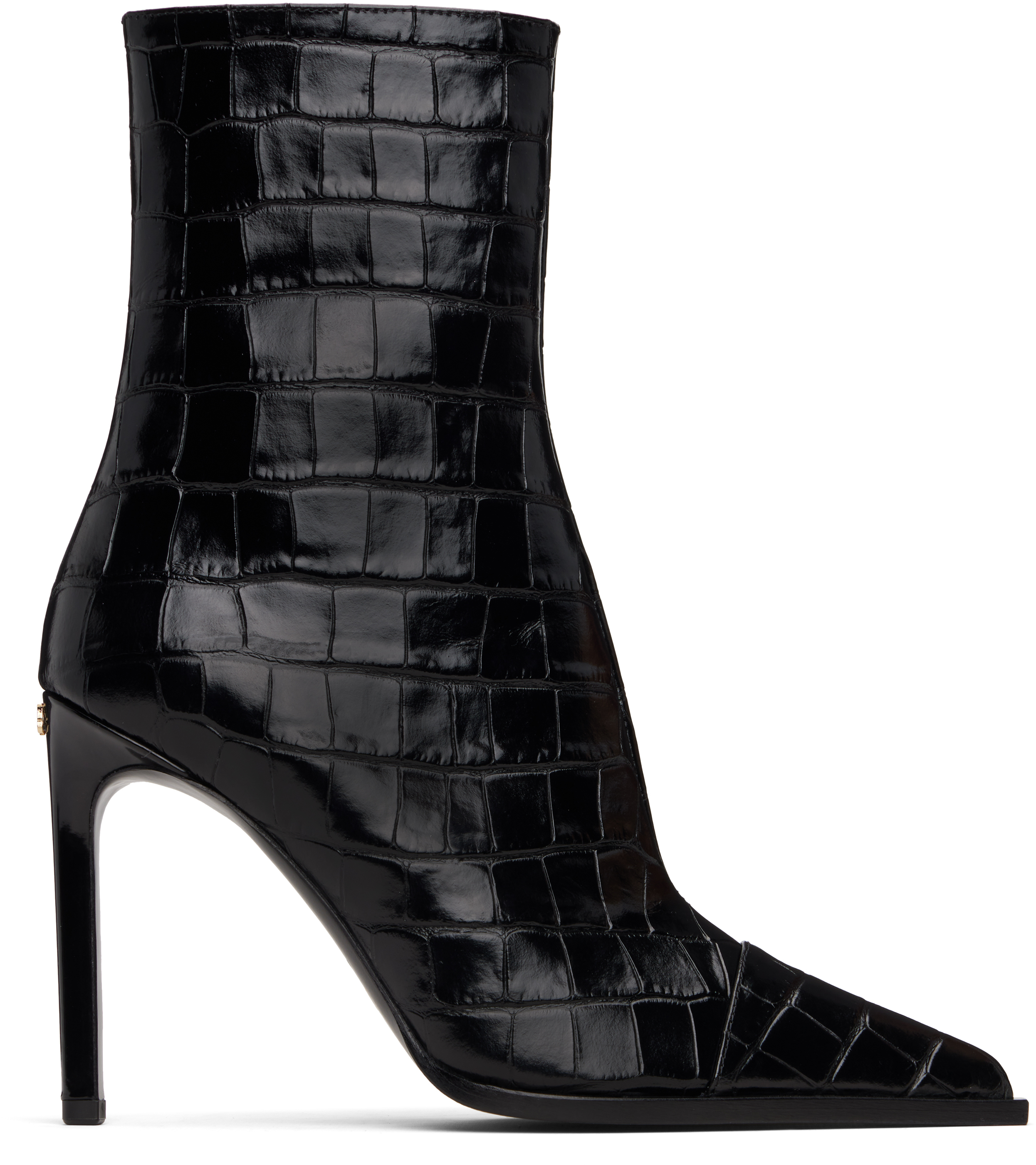 Amiri Black Croc 'ma' Stiletto Boots