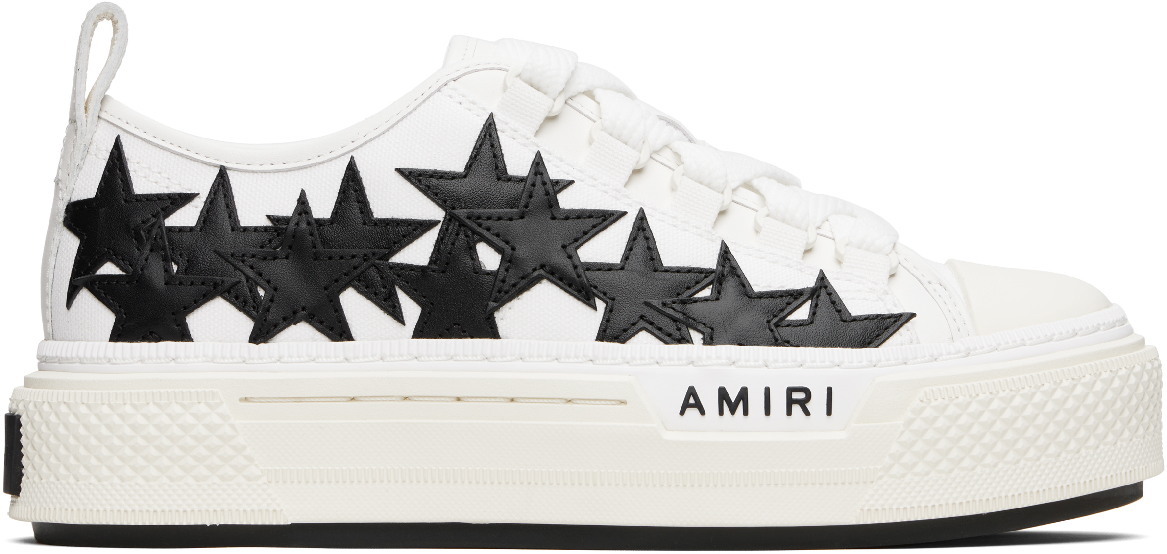 Amiri White & Black Stars Court Low Trainers