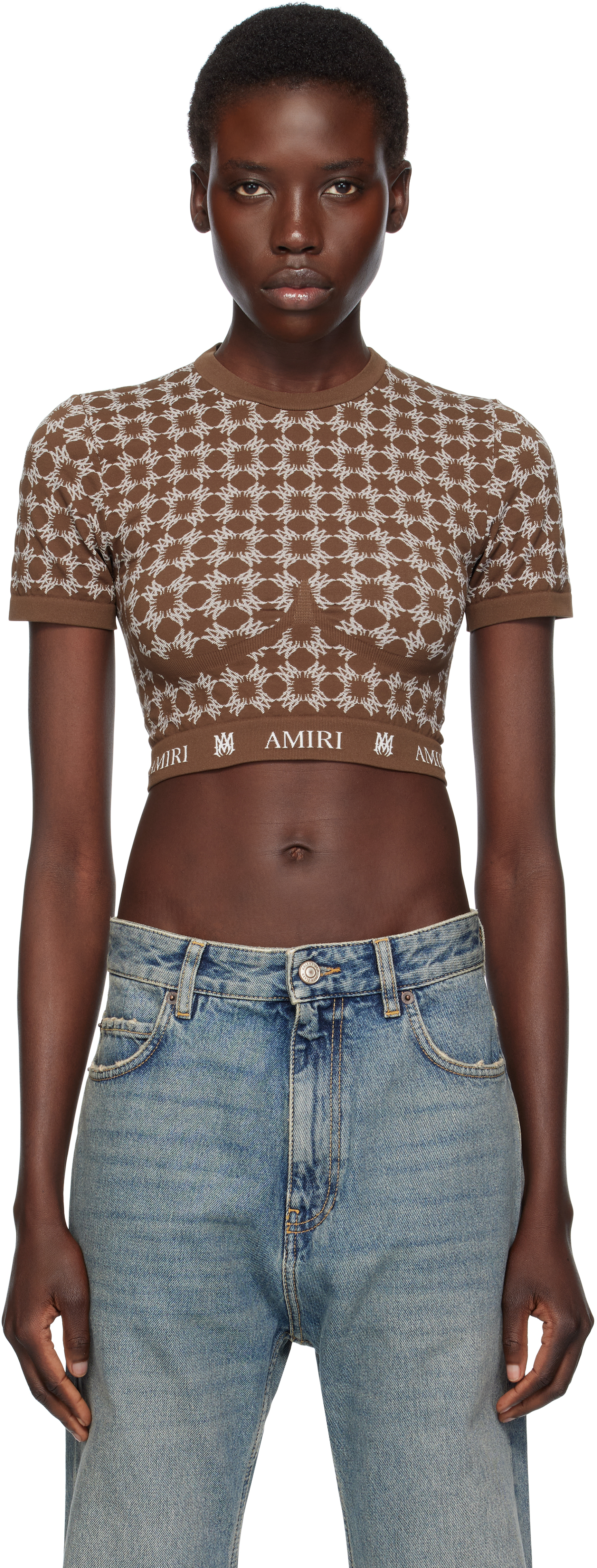 Brown MA Quad Seamless Short Sleeve Sport Top