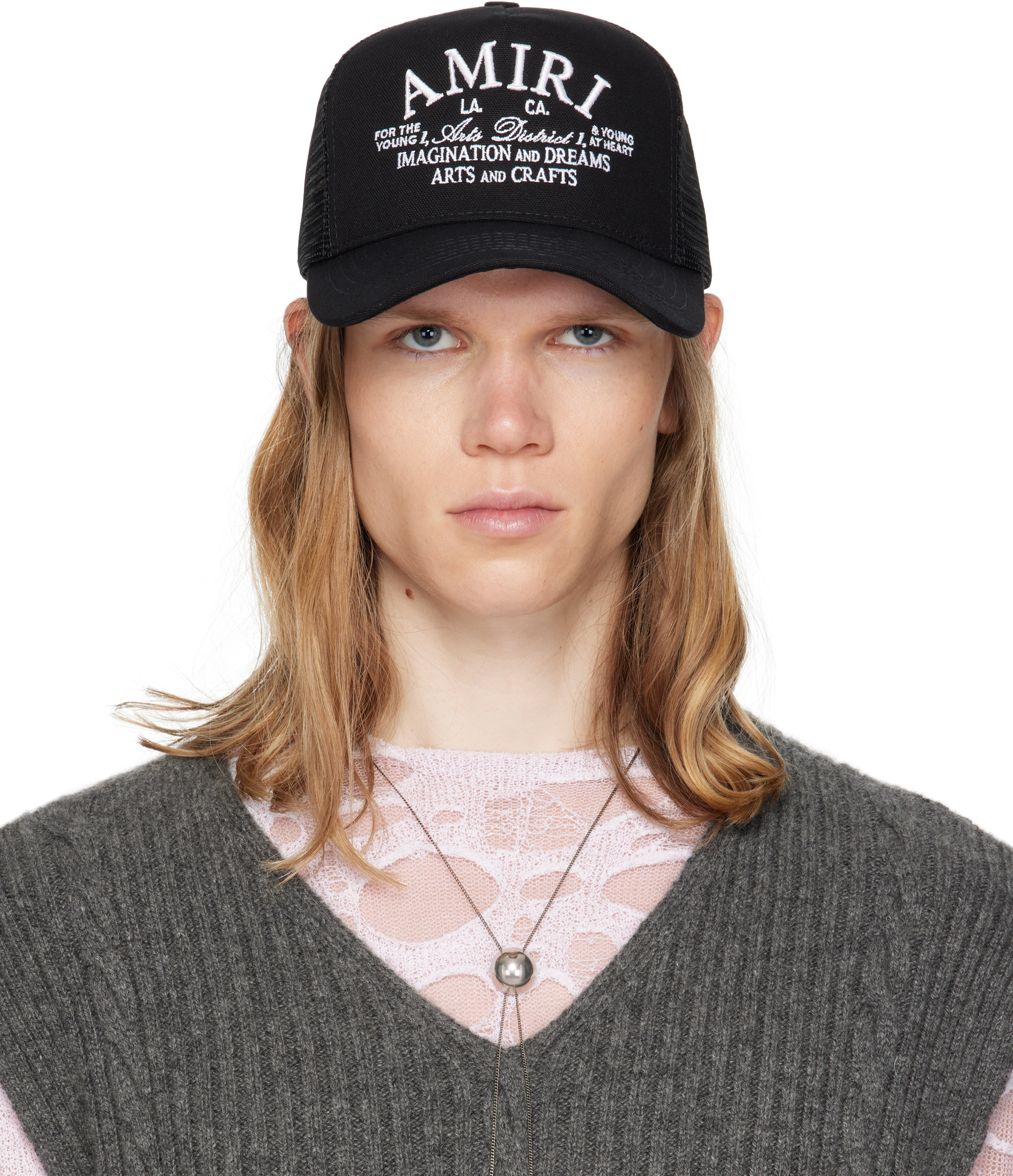 Amiri Spirit Black Baseball Cap With Logo Embroidery On The Front In Cotton Man
