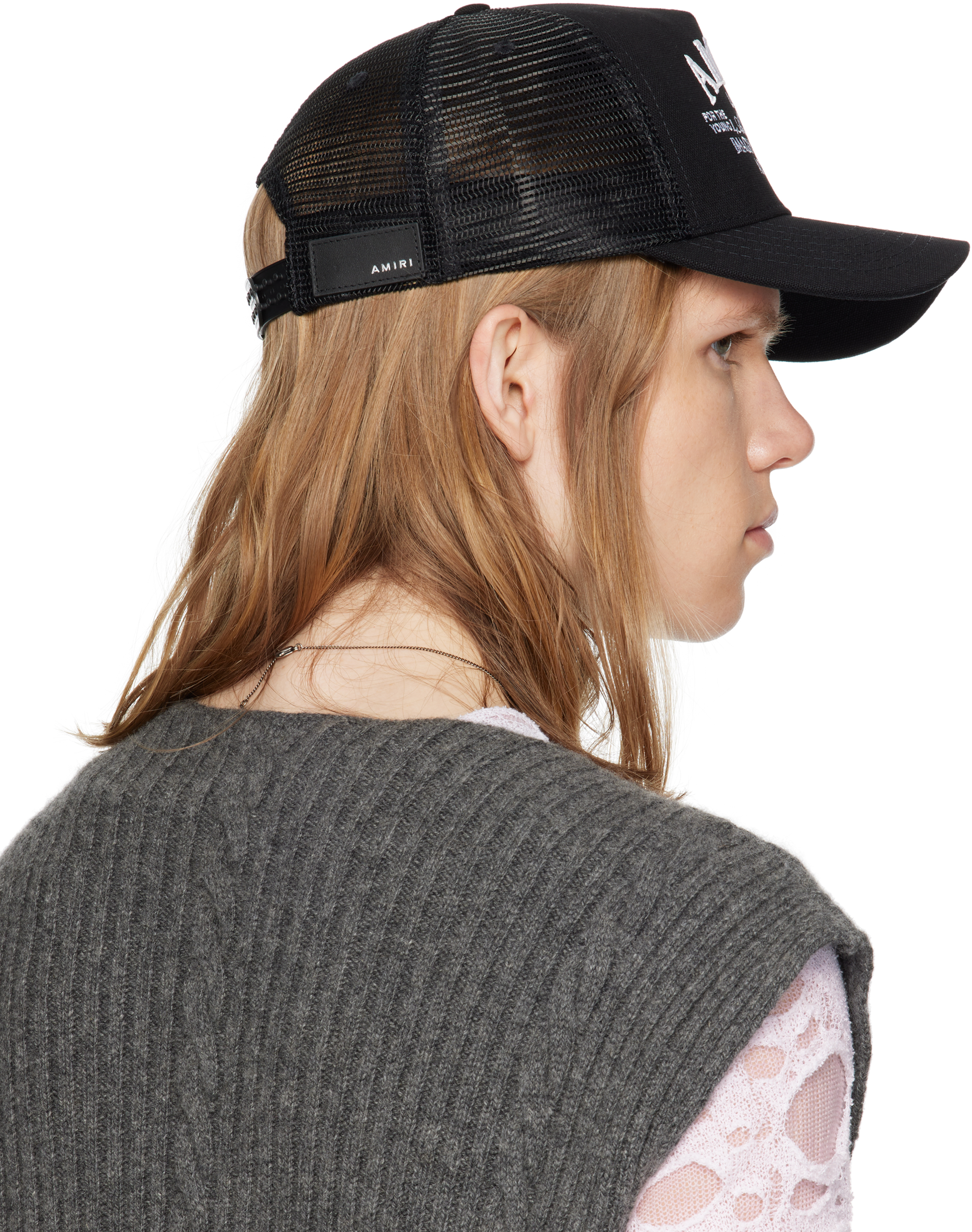 Amiri Spirit Black Baseball Cap With Logo Embroidery On The Front In Cotton Man