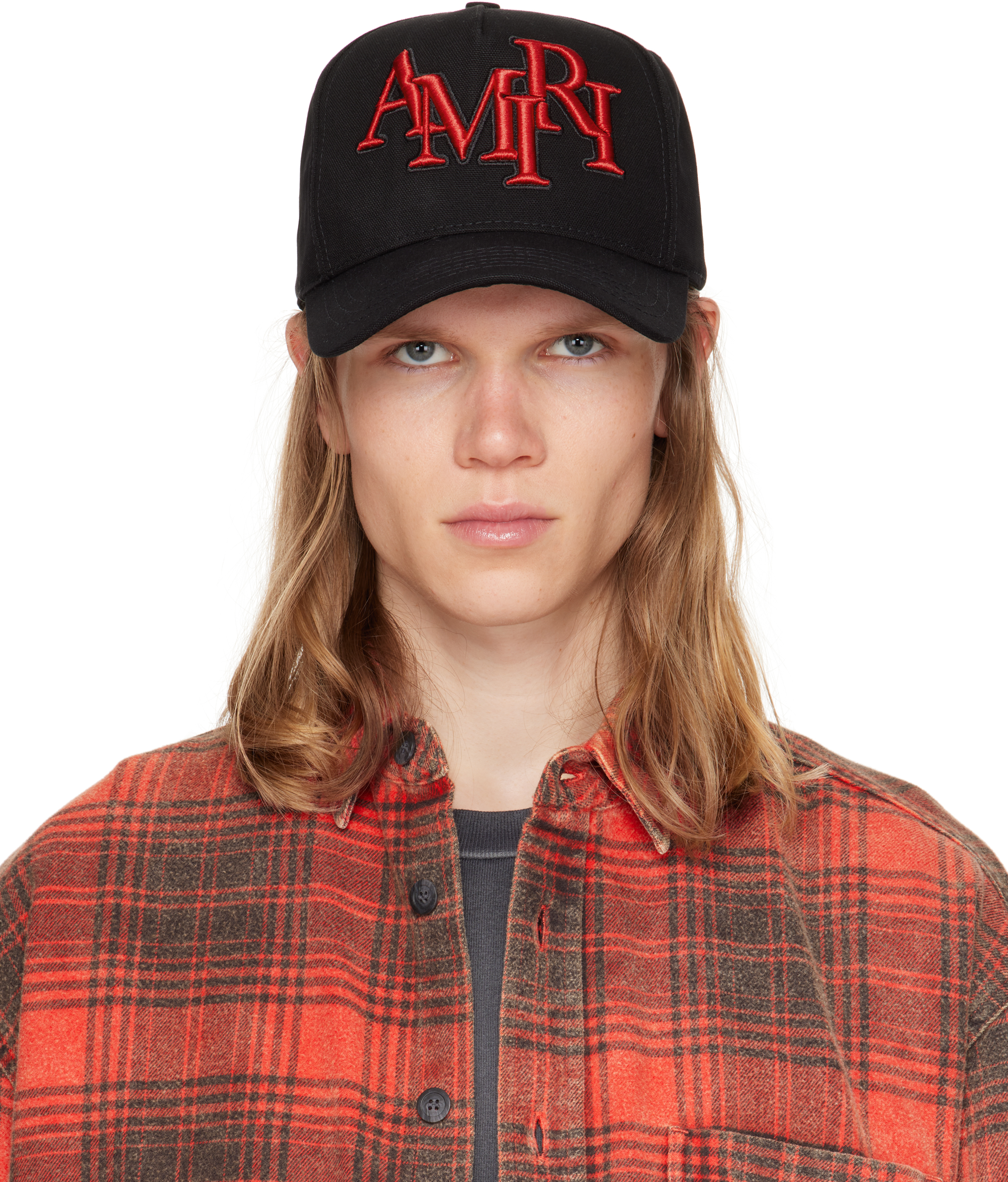 Black Staggered 'AMIRI' Canvas Cap