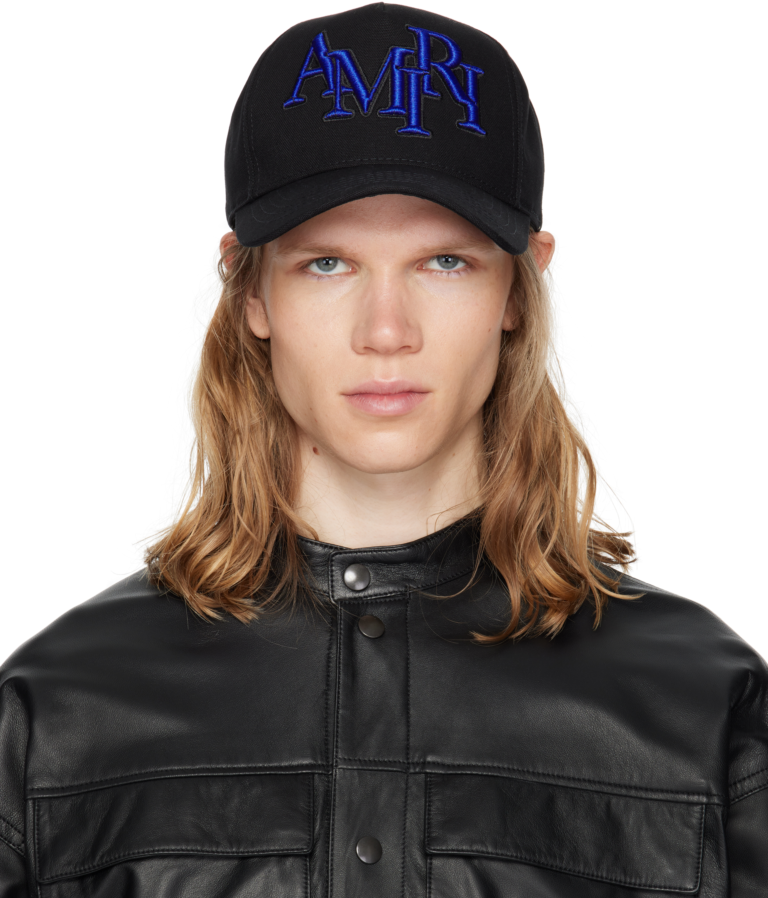 Amiri Black Staggered '' Canvas Cap