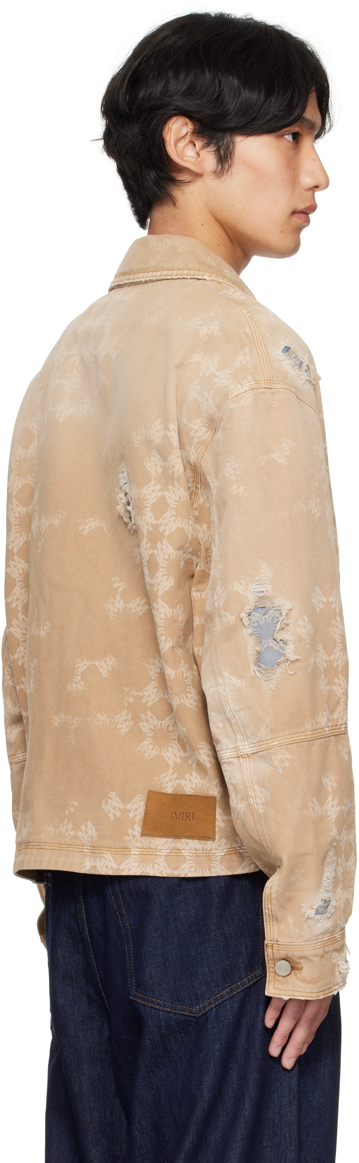Amiri Beige Repair Work Jacket In Brown