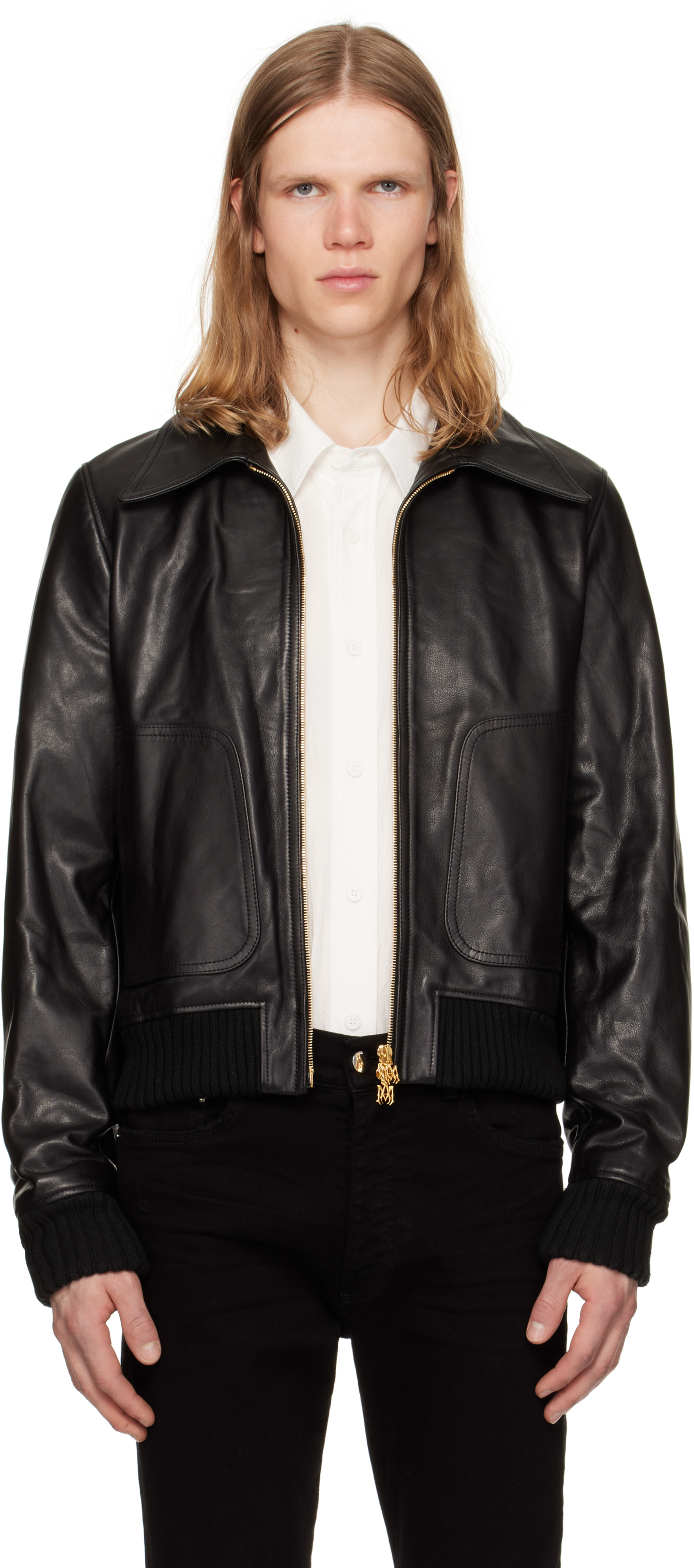 Black Zip Leather Jacket