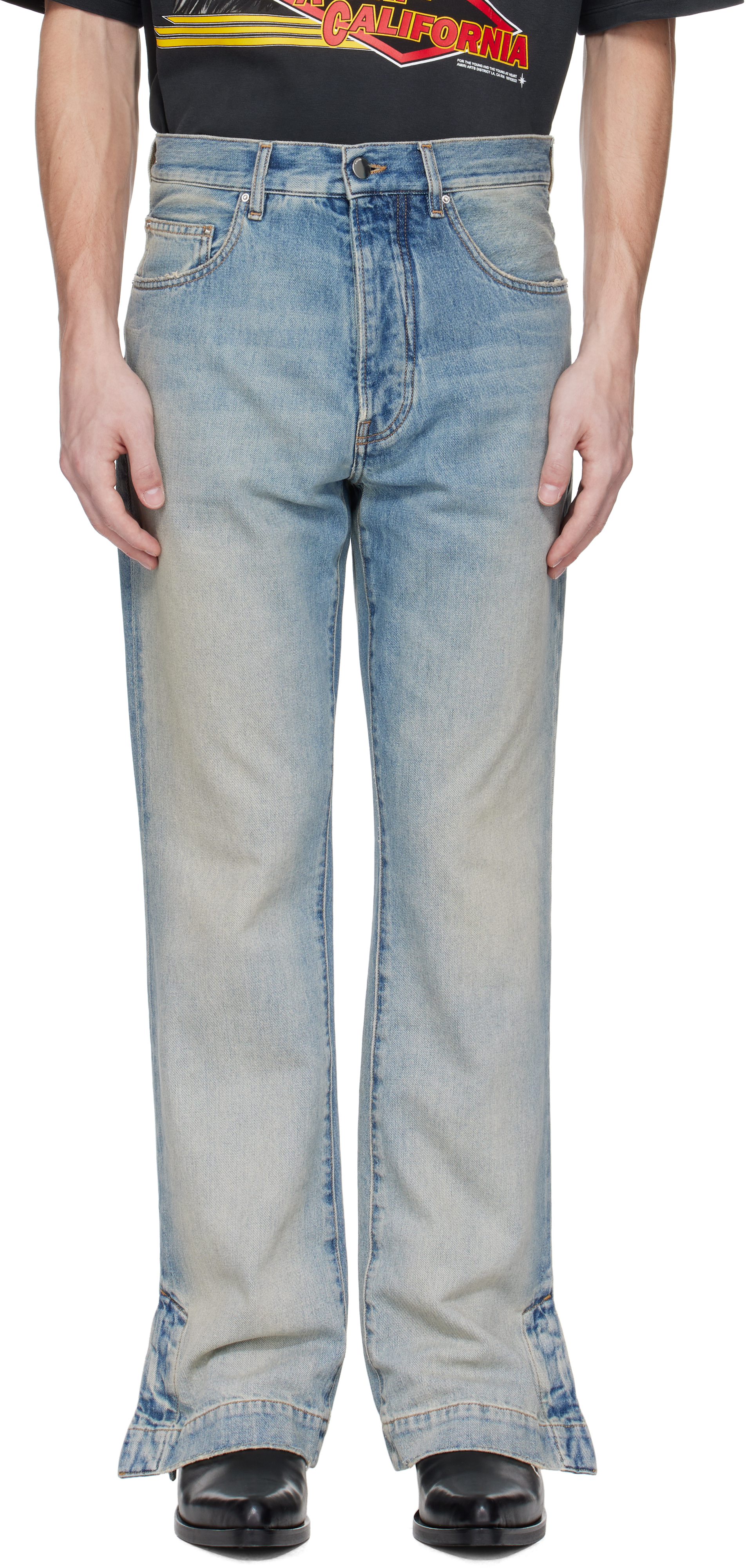 Black Straight Flare Jeans