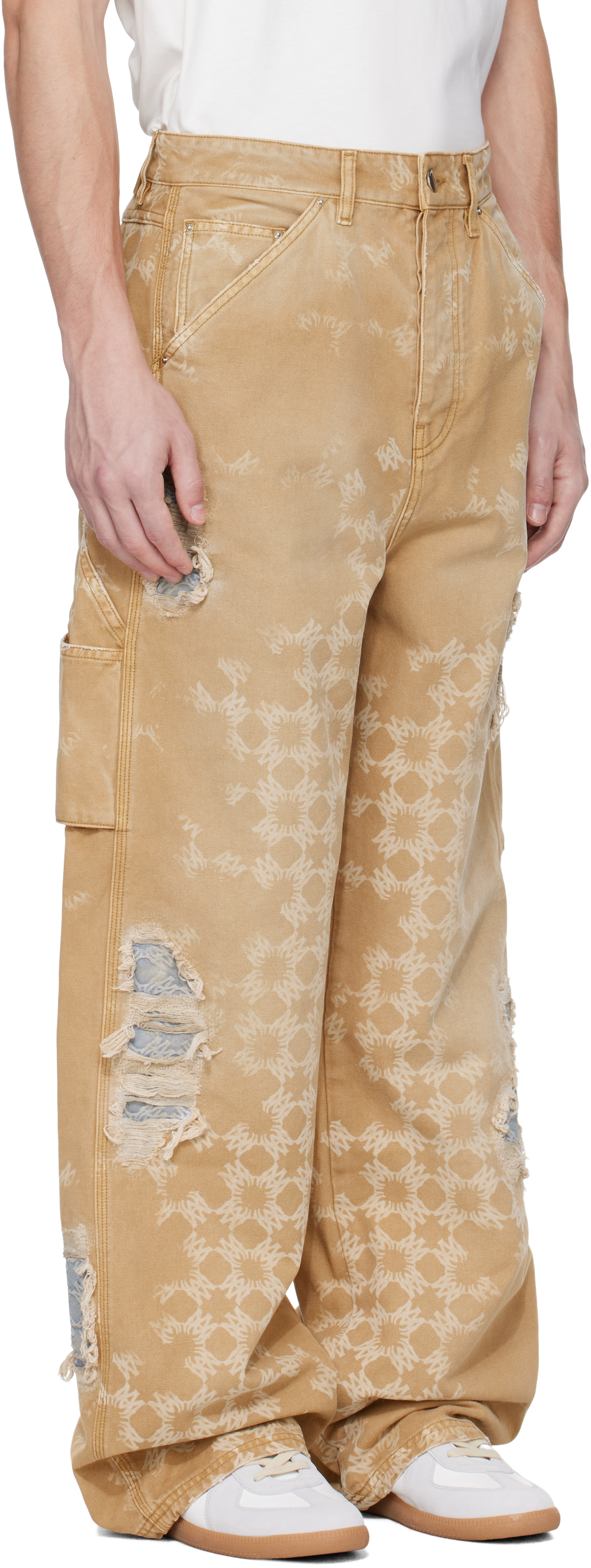 Amiri Tan Repair Jeans