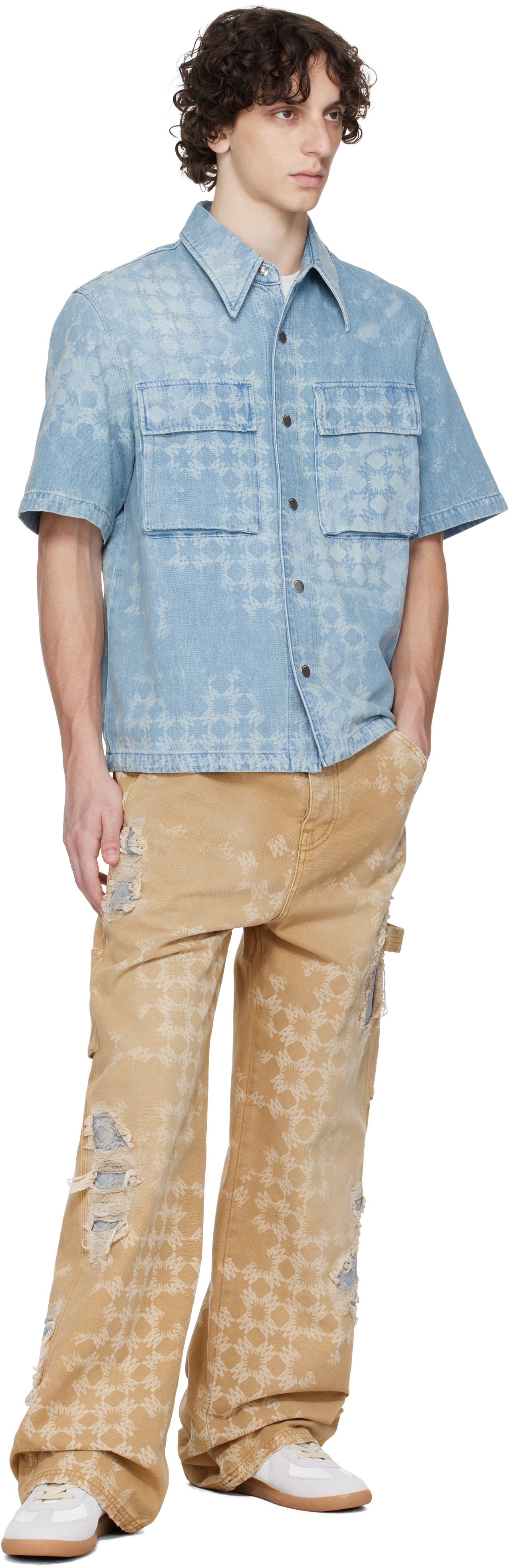 Amiri Tan Repair Jeans