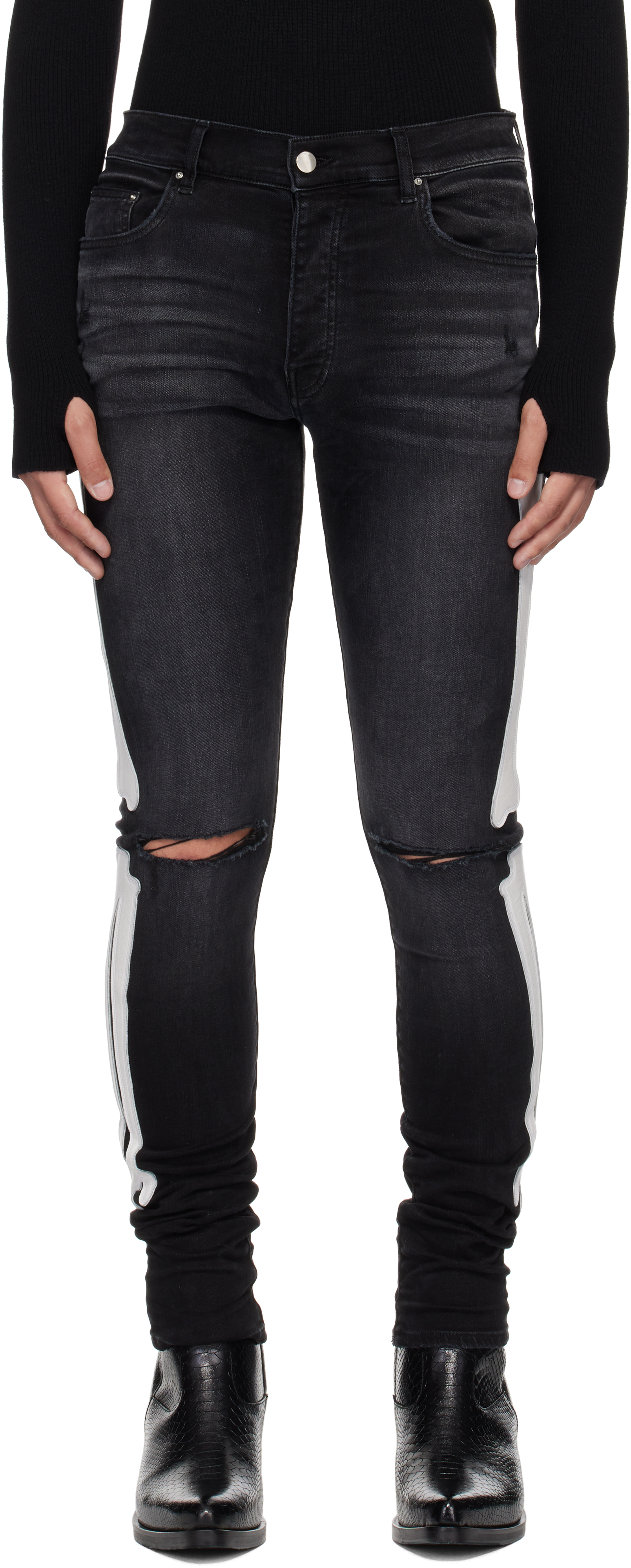 AMIRI Blue Bones Slash Jeans