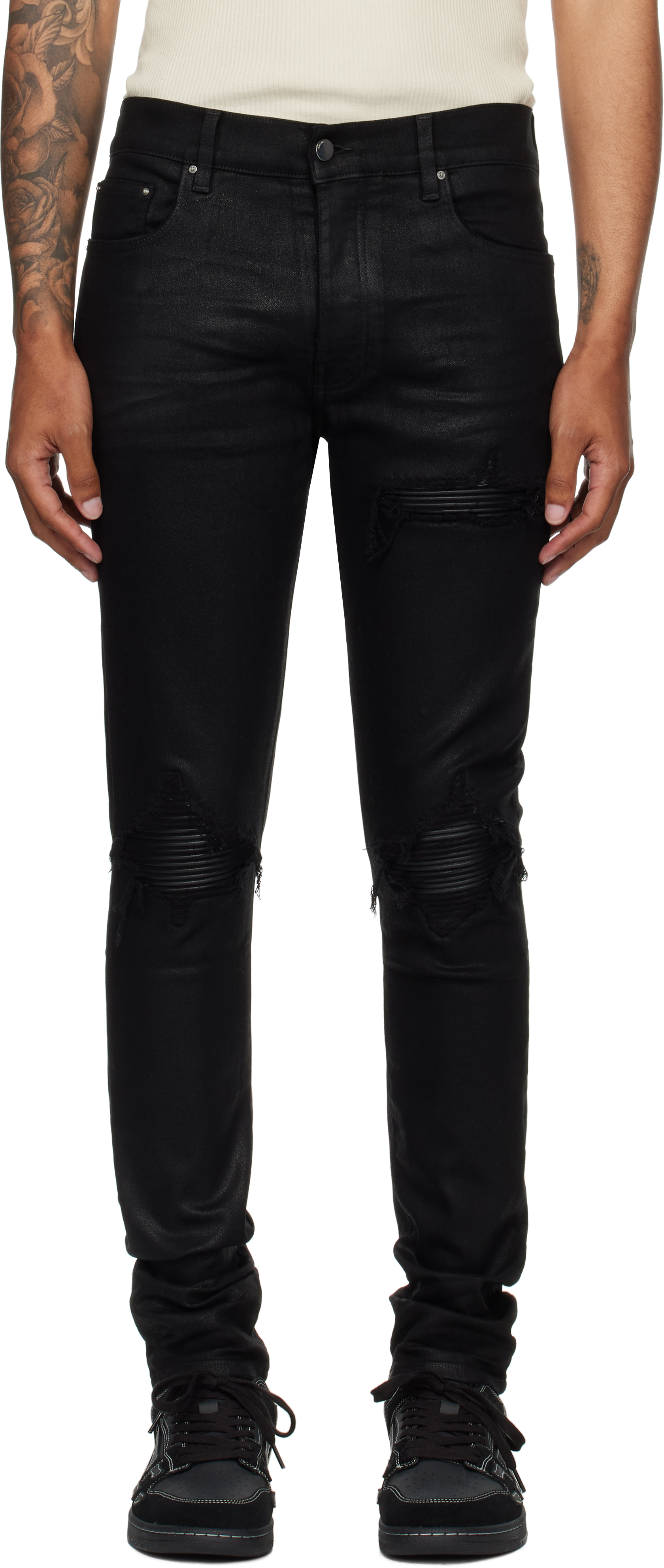 AMIRI: Black Waxed MX1 Jeans | SSENSE